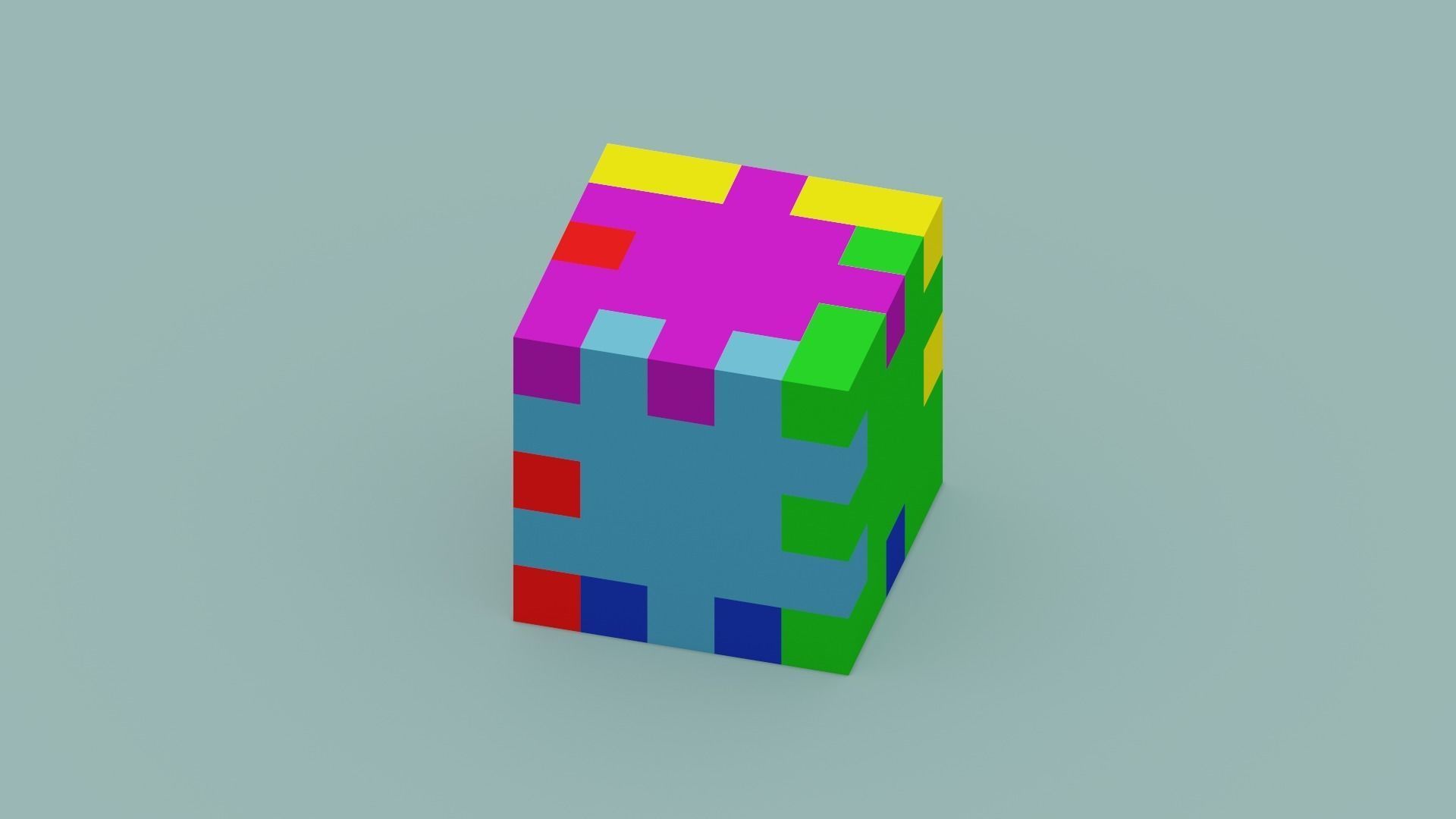 Cube Puzzle Low-poly 3D model_12
