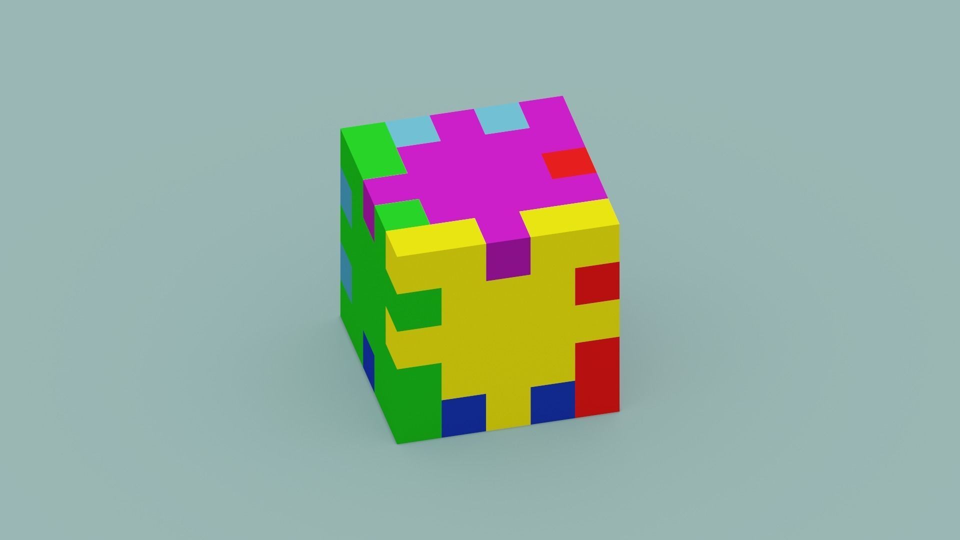Cube Puzzle Low-poly 3D model_17