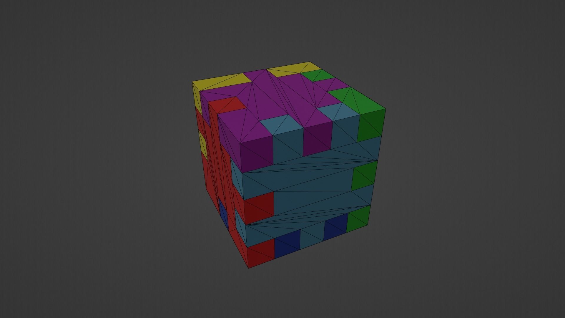 Cube Puzzle Low-poly 3D model_10