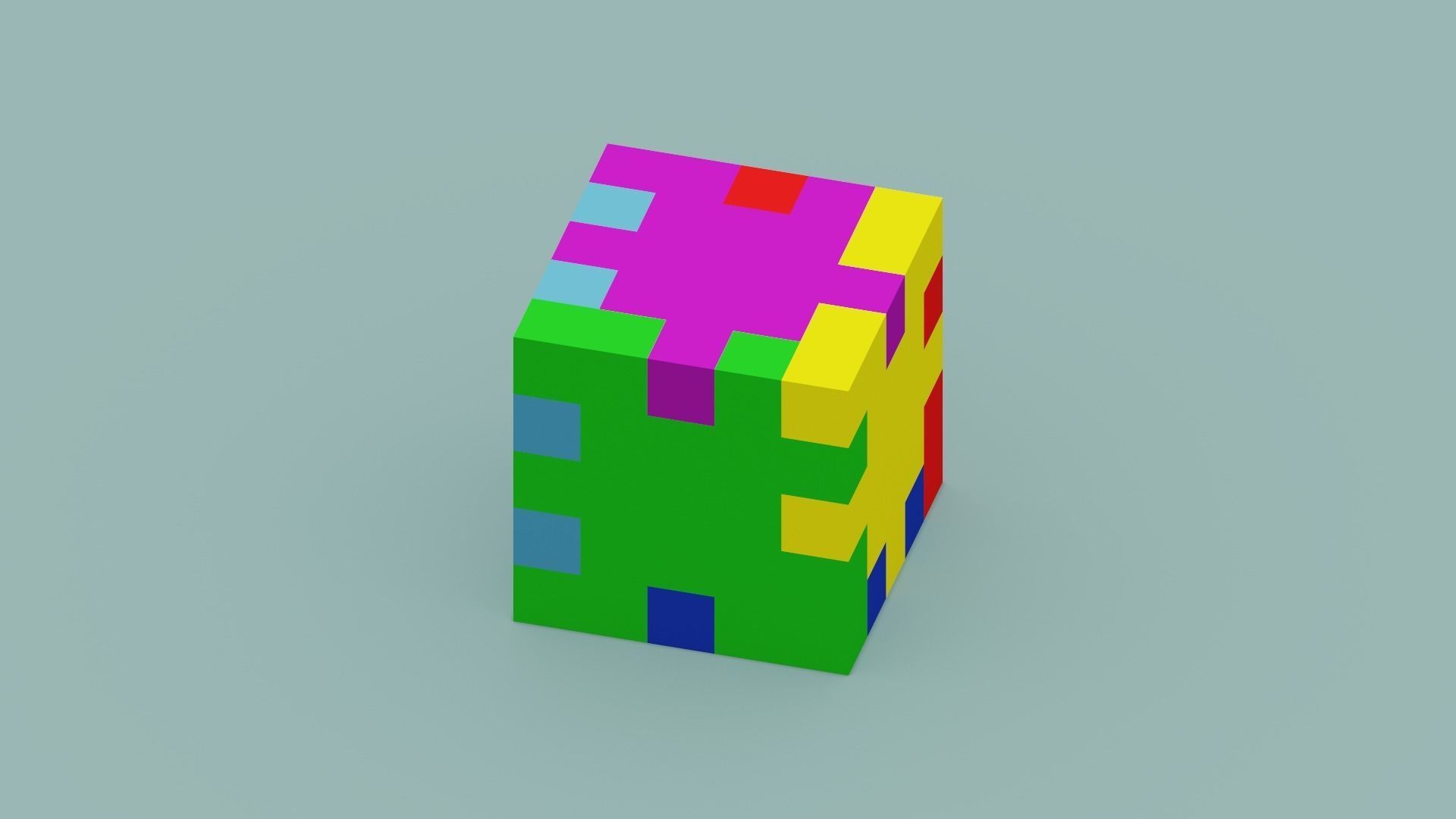 Cube Puzzle Low-poly 3D model_15