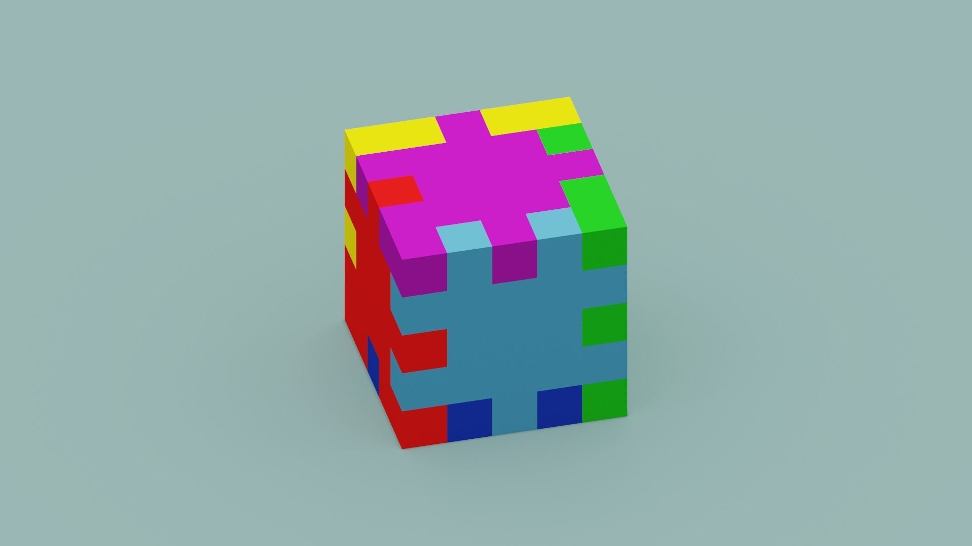 Cube Puzzle Low-poly 3D model_7