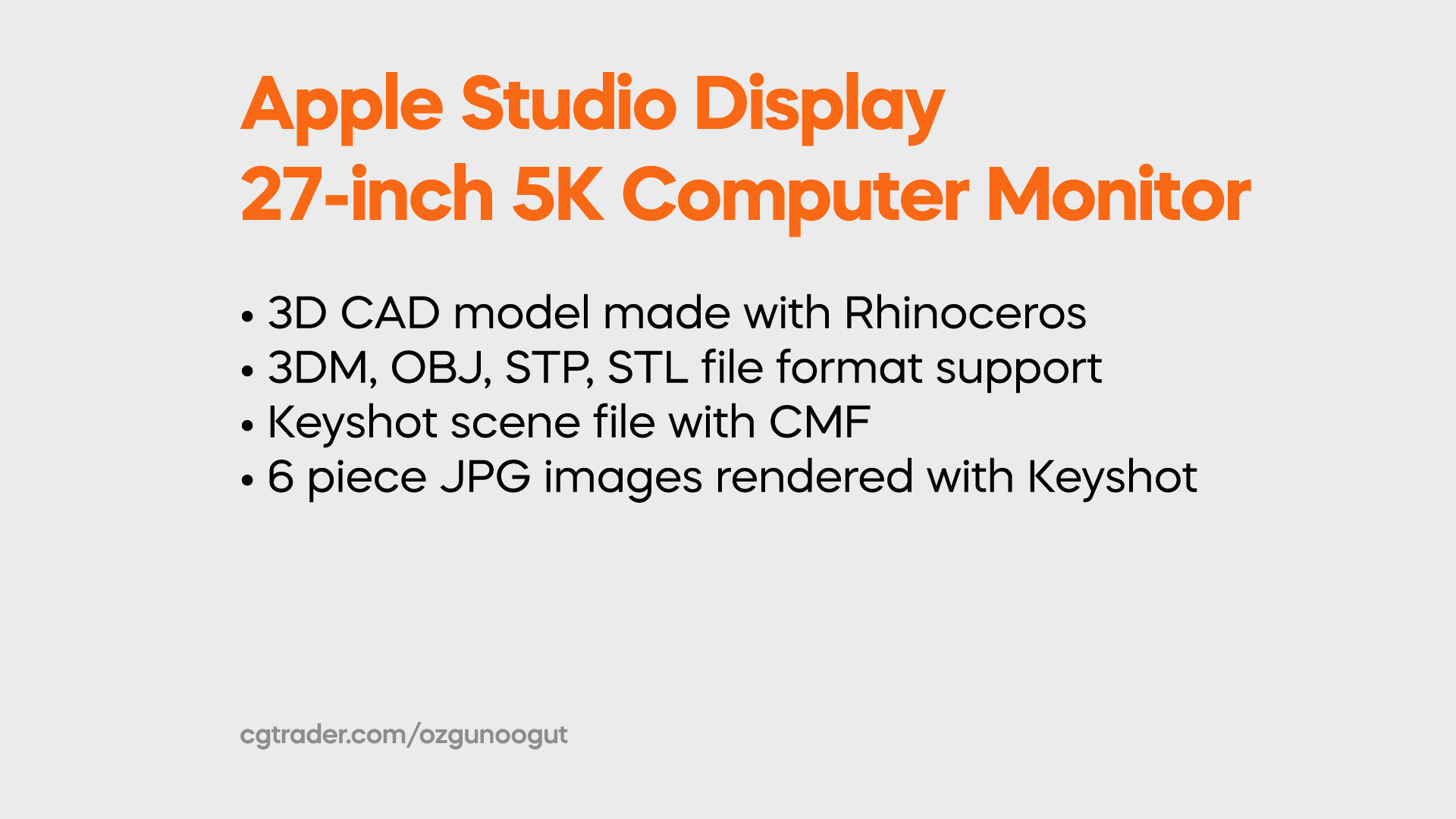 Apple Studio Display 2022 27 inch 5K Monitor 3D model_1