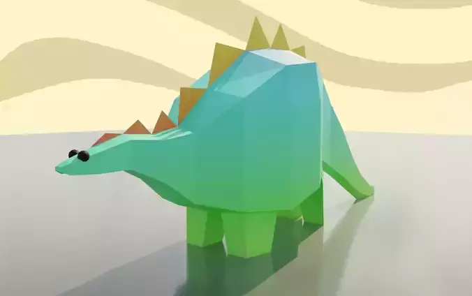 Stegosaurus Low Poly dinosaur Free low-poly 3D model