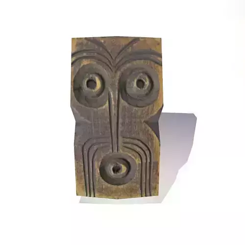 Low poly Wooden Mask Free low-poly 3D model