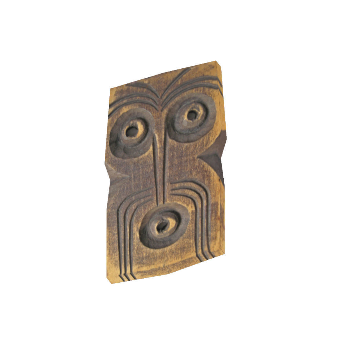 Low poly Wooden Mask Free low-poly 3D model_3