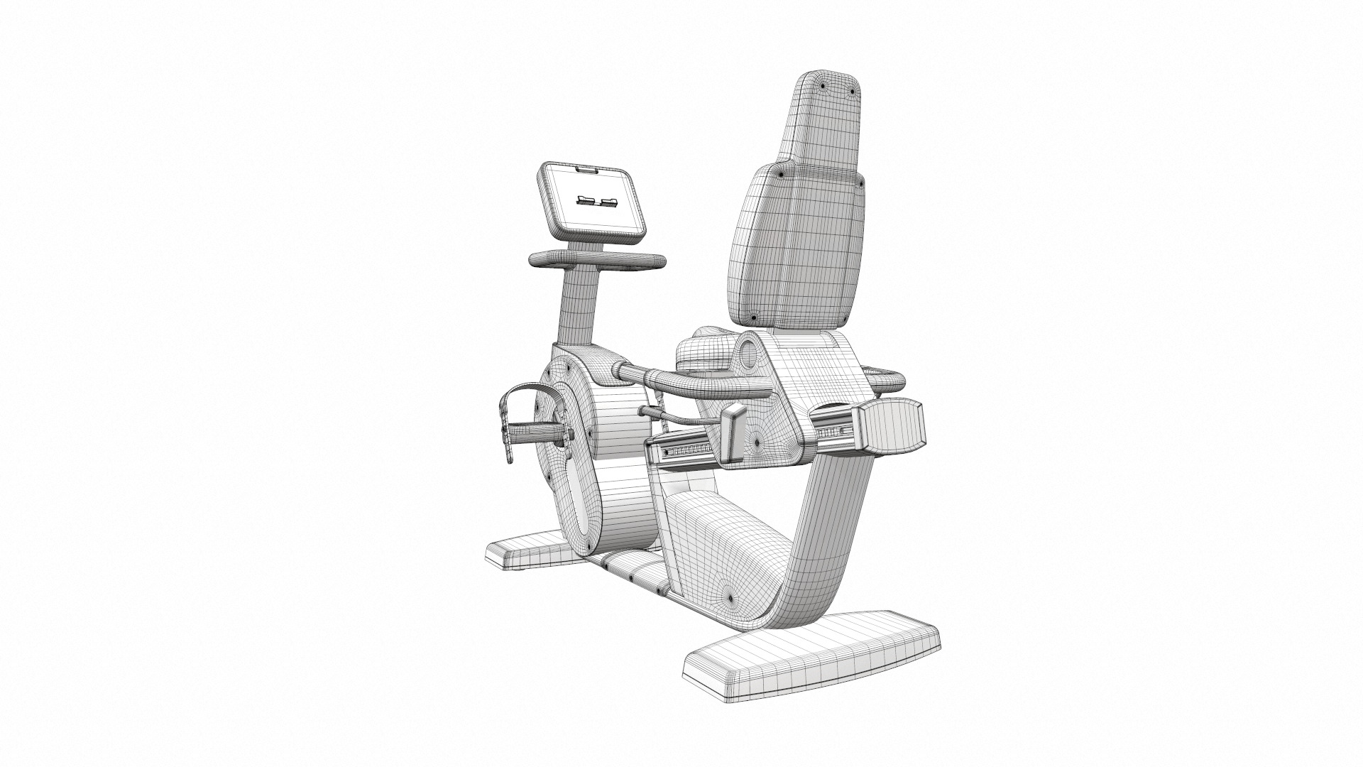 Exercise bike technogym recline 3D model_9
