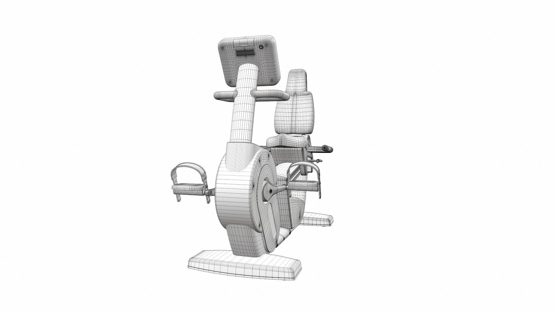 Exercise bike technogym recline 3D model_11
