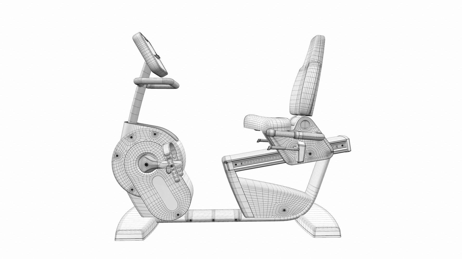 Exercise bike technogym recline 3D model_10
