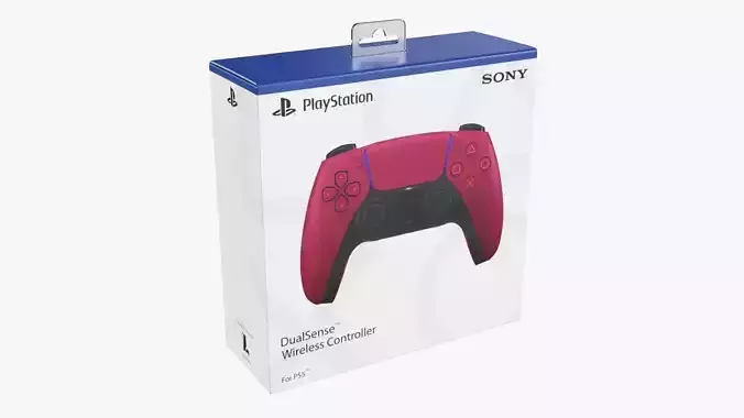 Sony Playstation 5 dualsense controller cosmic red cardboard box