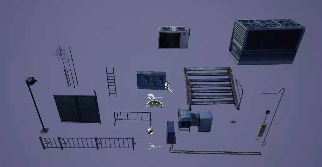 Roof equipment Low-poly 3D model_0