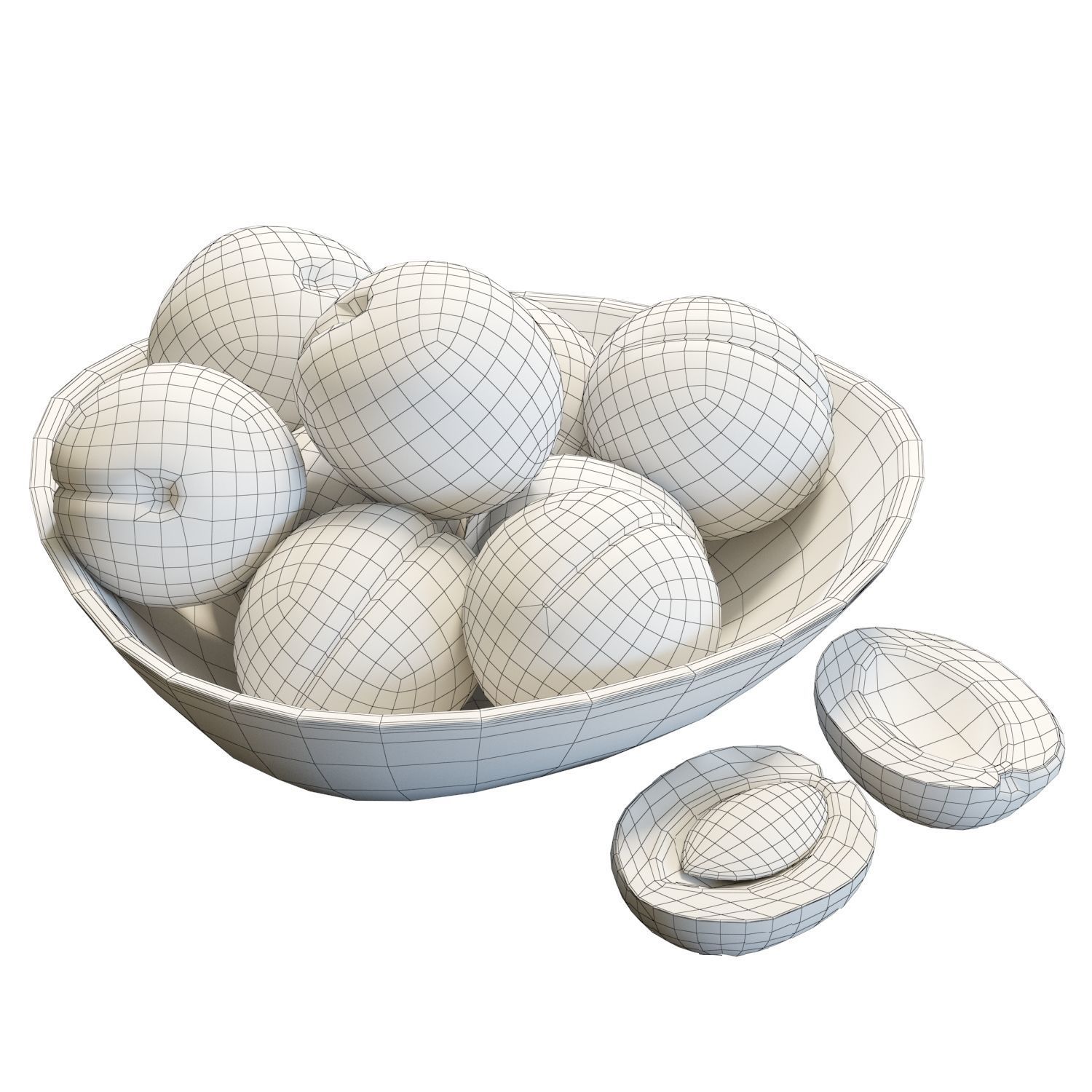 Food Set 13 - Bowl with Apricots 3D model_5