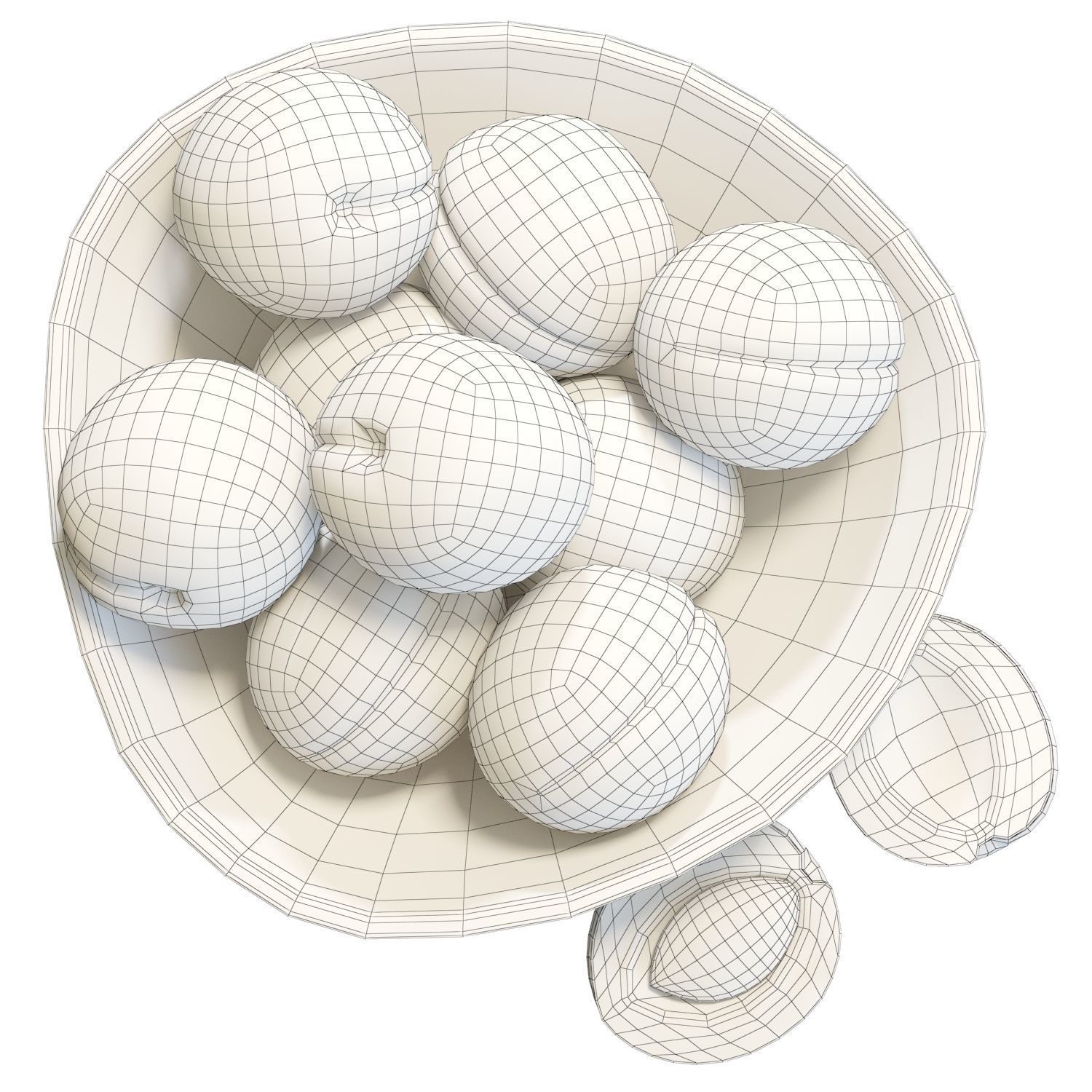 Food Set 13 - Bowl with Apricots 3D model_7