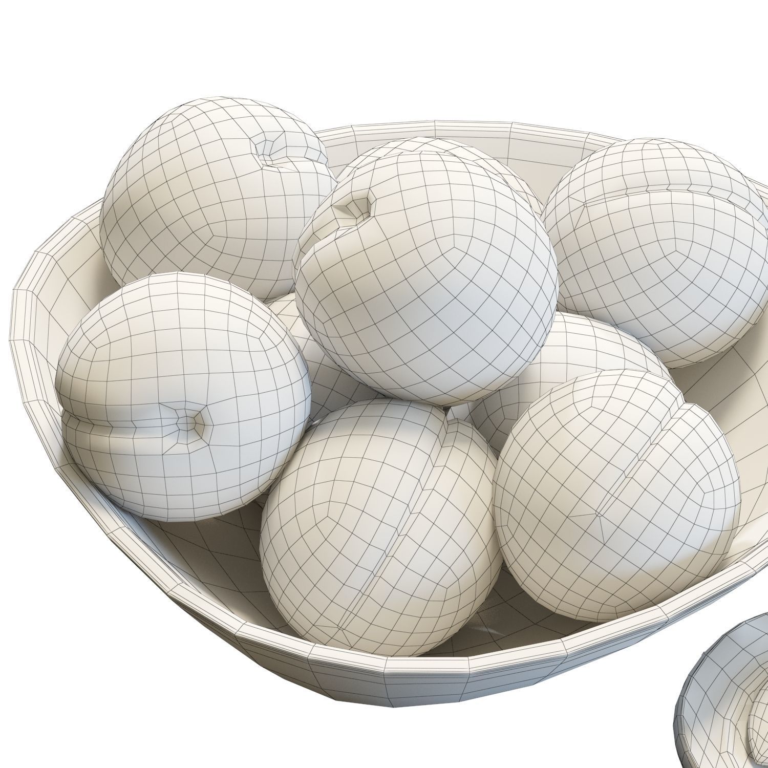 Food Set 13 - Bowl with Apricots 3D model_8