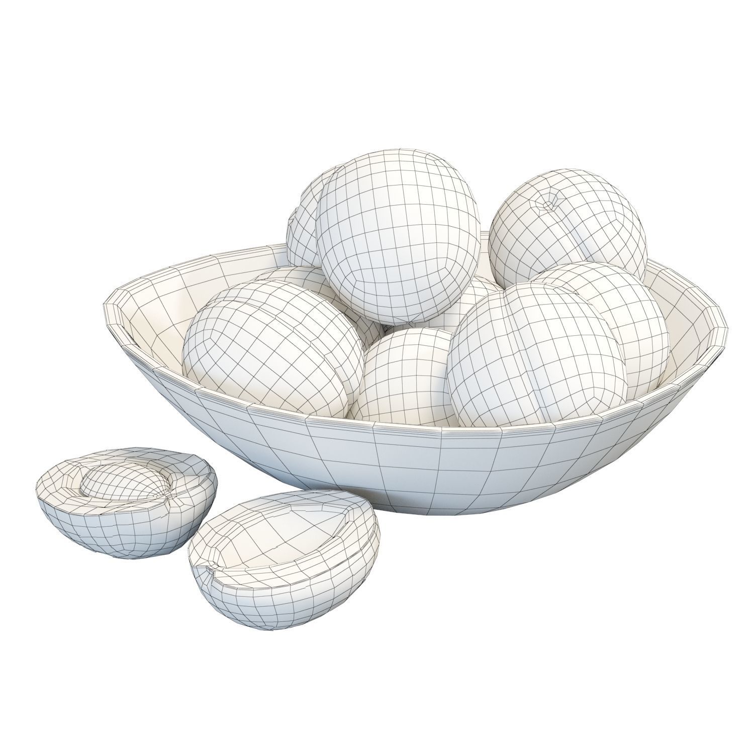 Food Set 13 - Bowl with Apricots 3D model_9