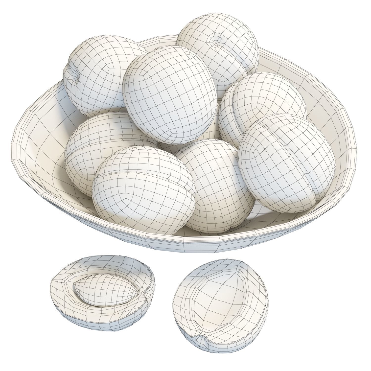 Food Set 13 - Bowl with Apricots 3D model_6