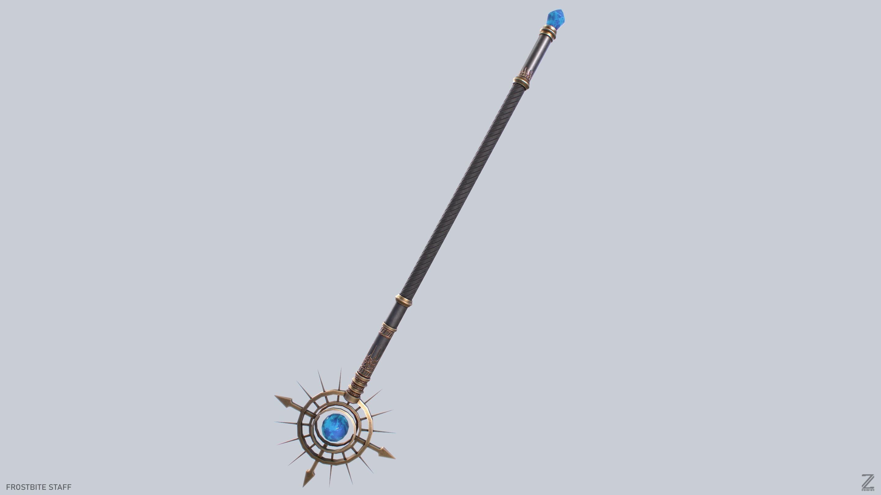Frostbite staff Low-poly 3D model_7