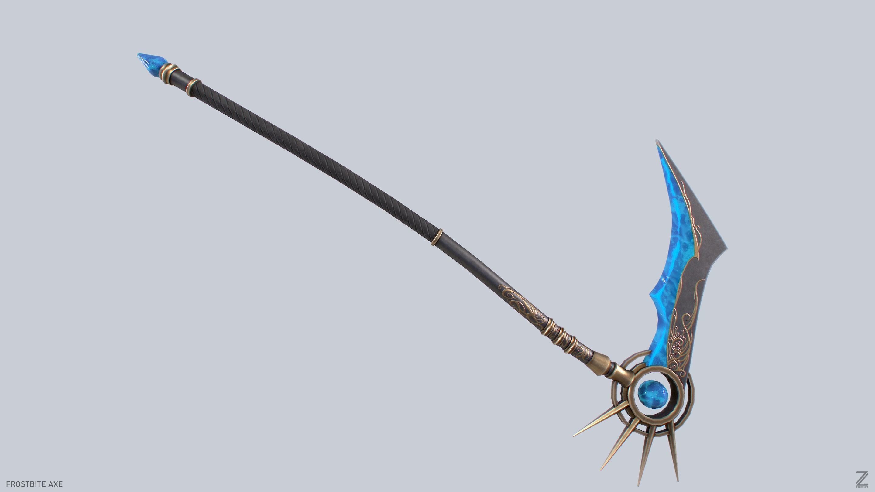 Frostbite scythe Low-poly 3D model_7