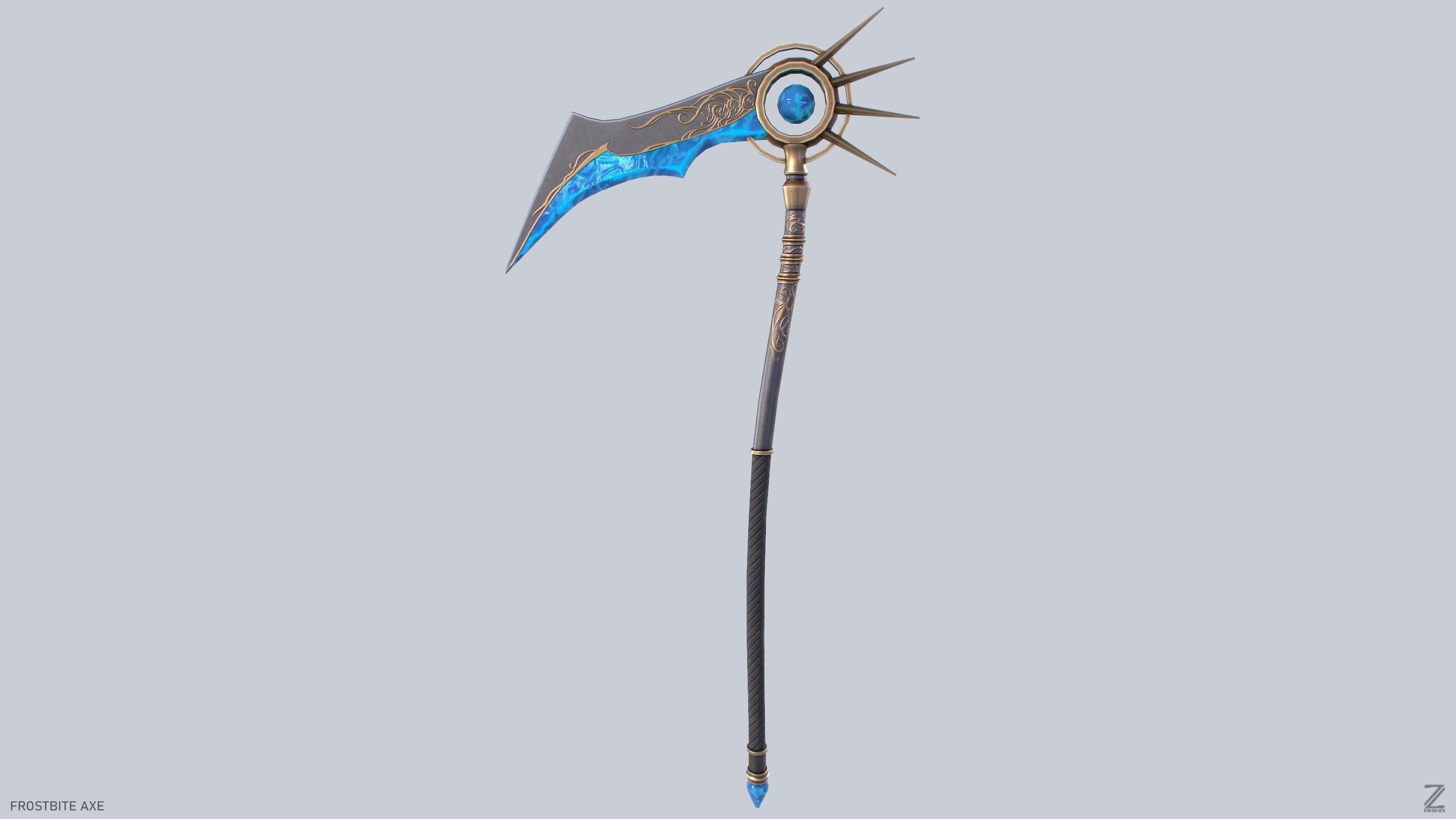 Frostbite scythe Low-poly 3D model_5