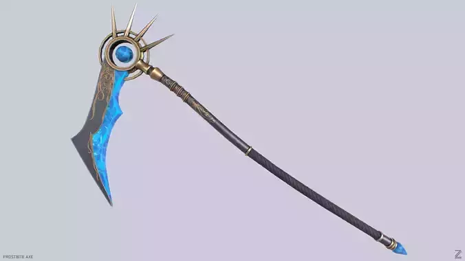 Frostbite scythe Low-poly 3D model