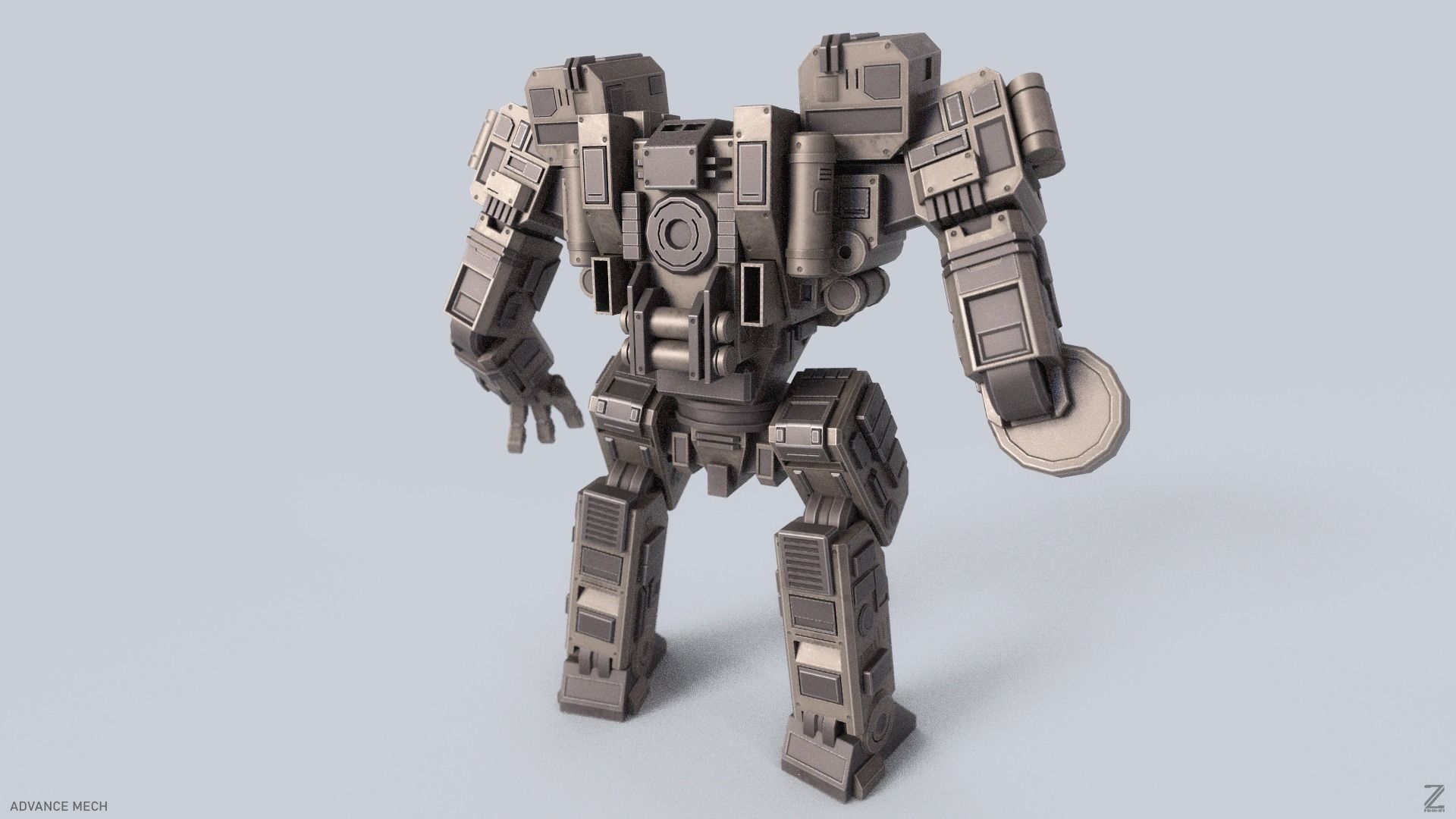Advance Mech Low-poly 3D model_6