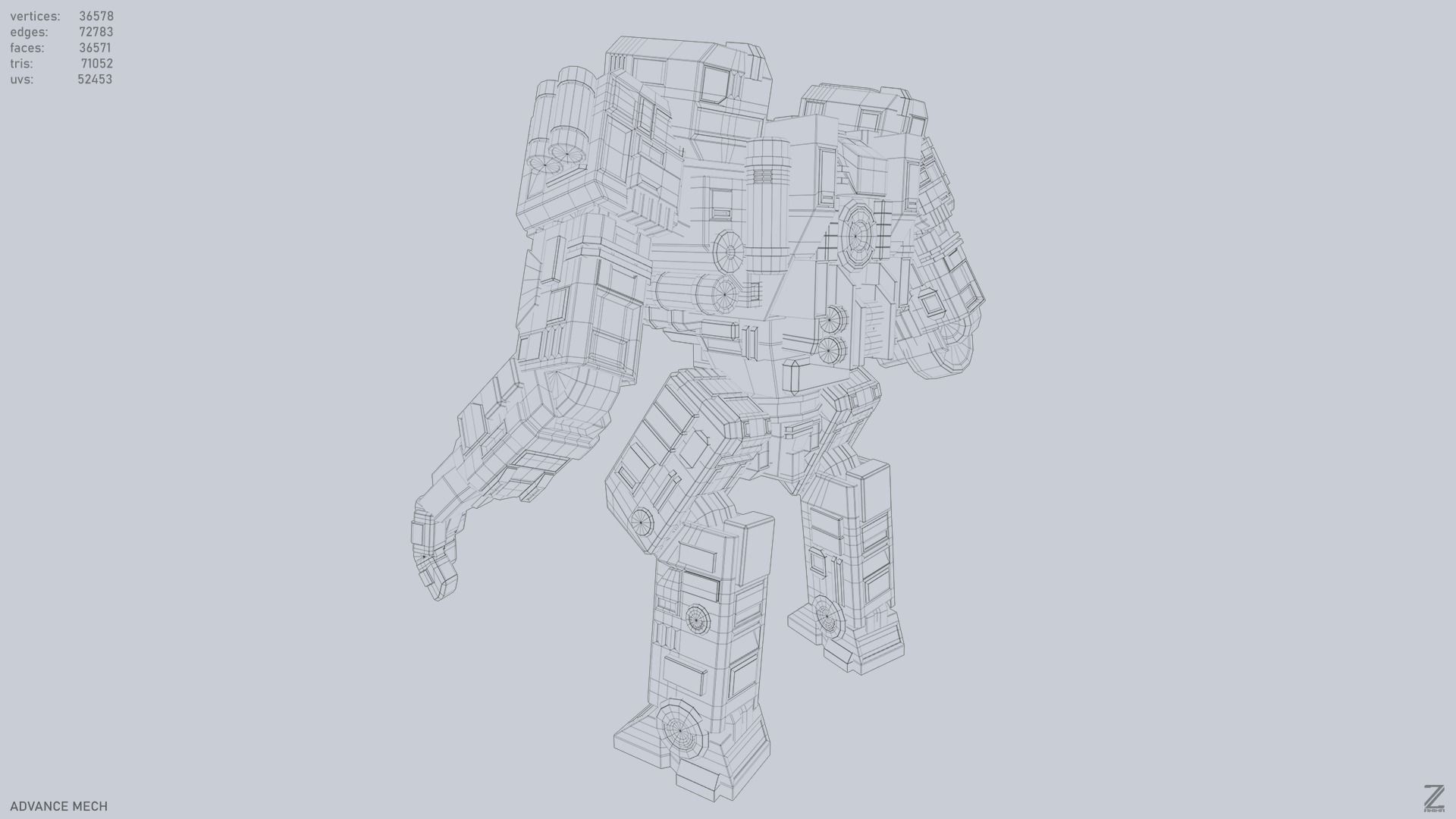 Advance Mech Low-poly 3D model_12
