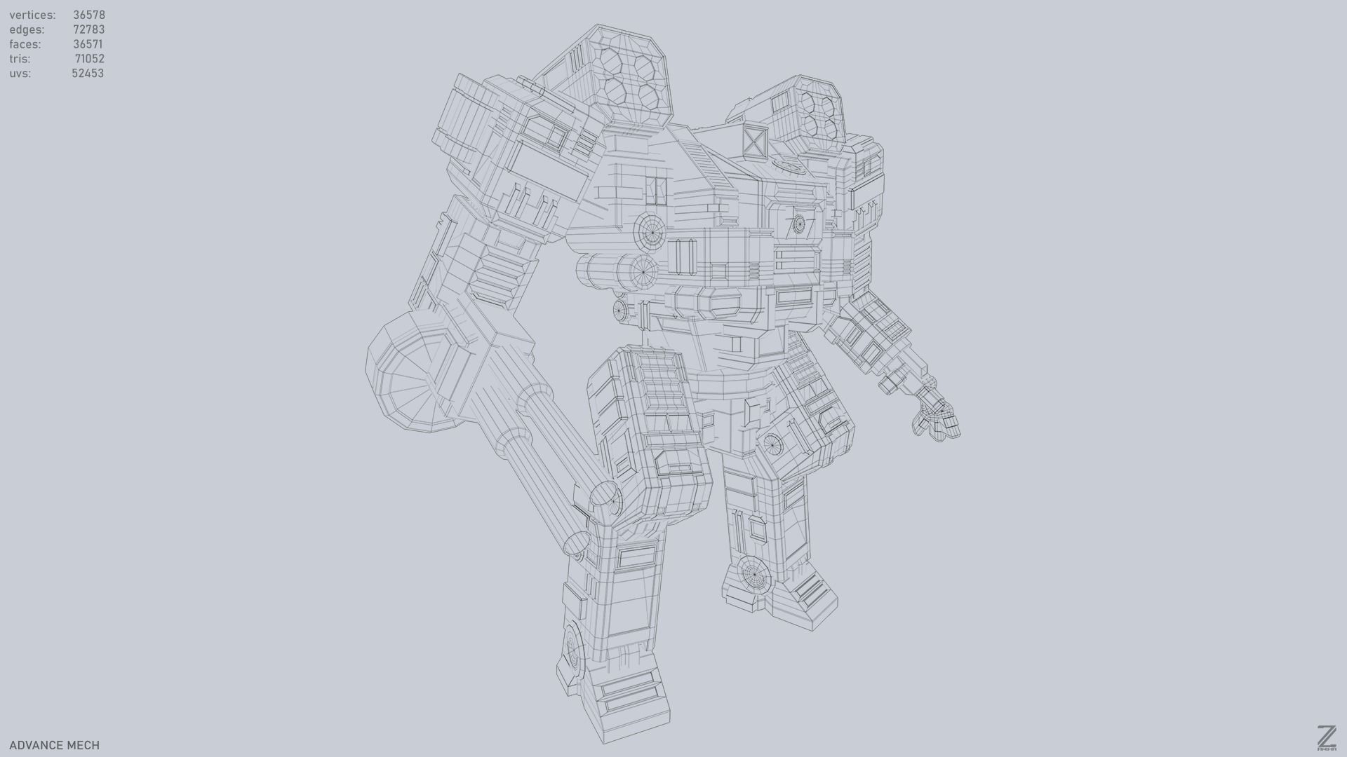Advance Mech Low-poly 3D model_15