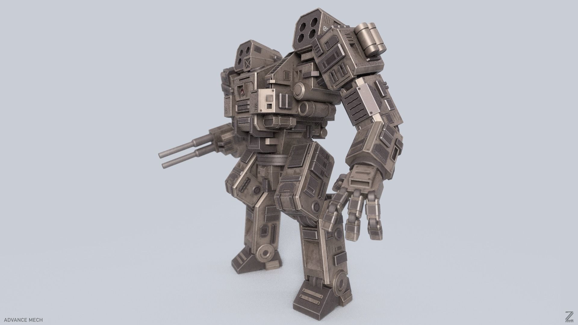 Advance Mech Low-poly 3D model_4