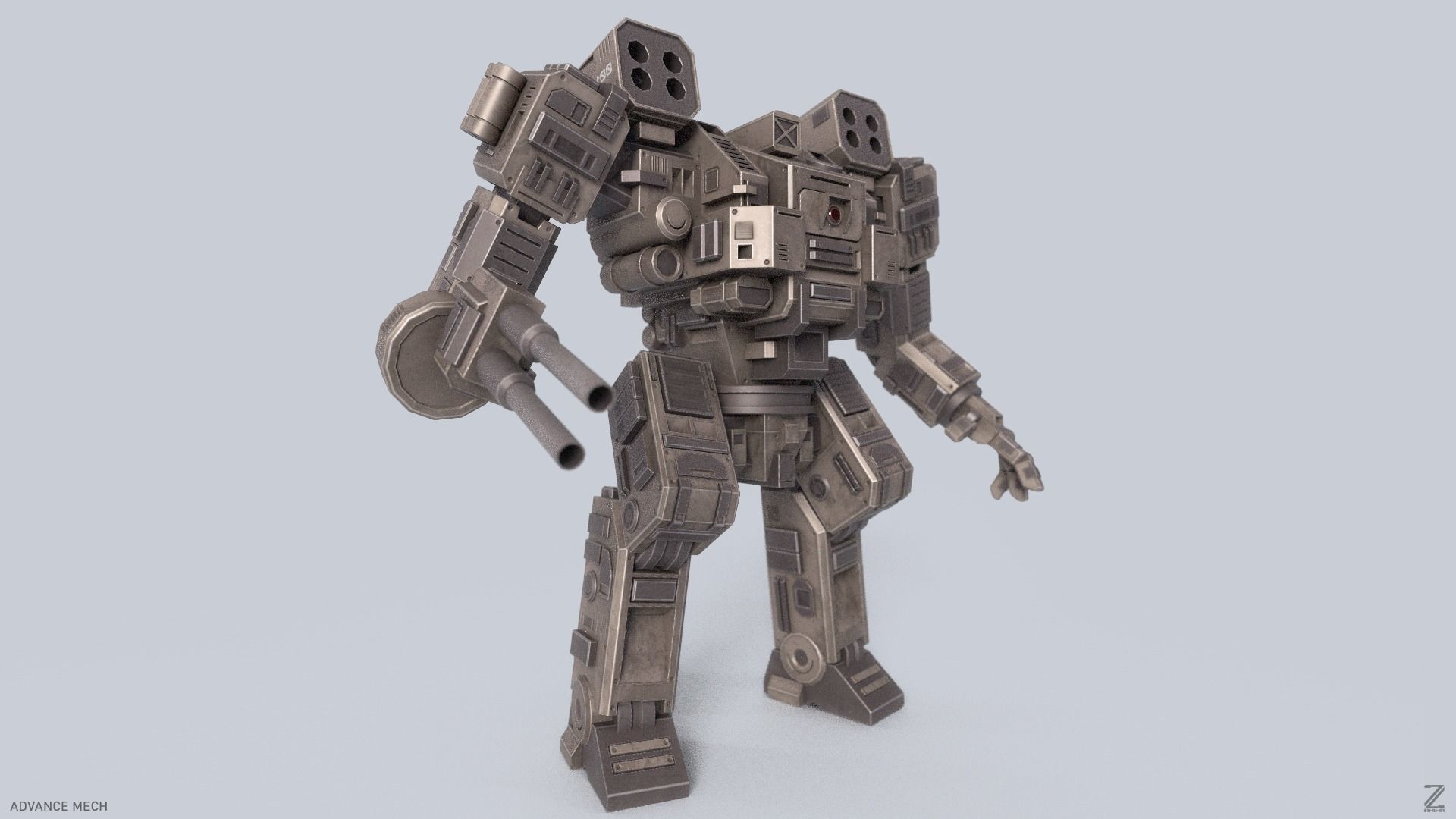 Advance Mech Low-poly 3D model_7