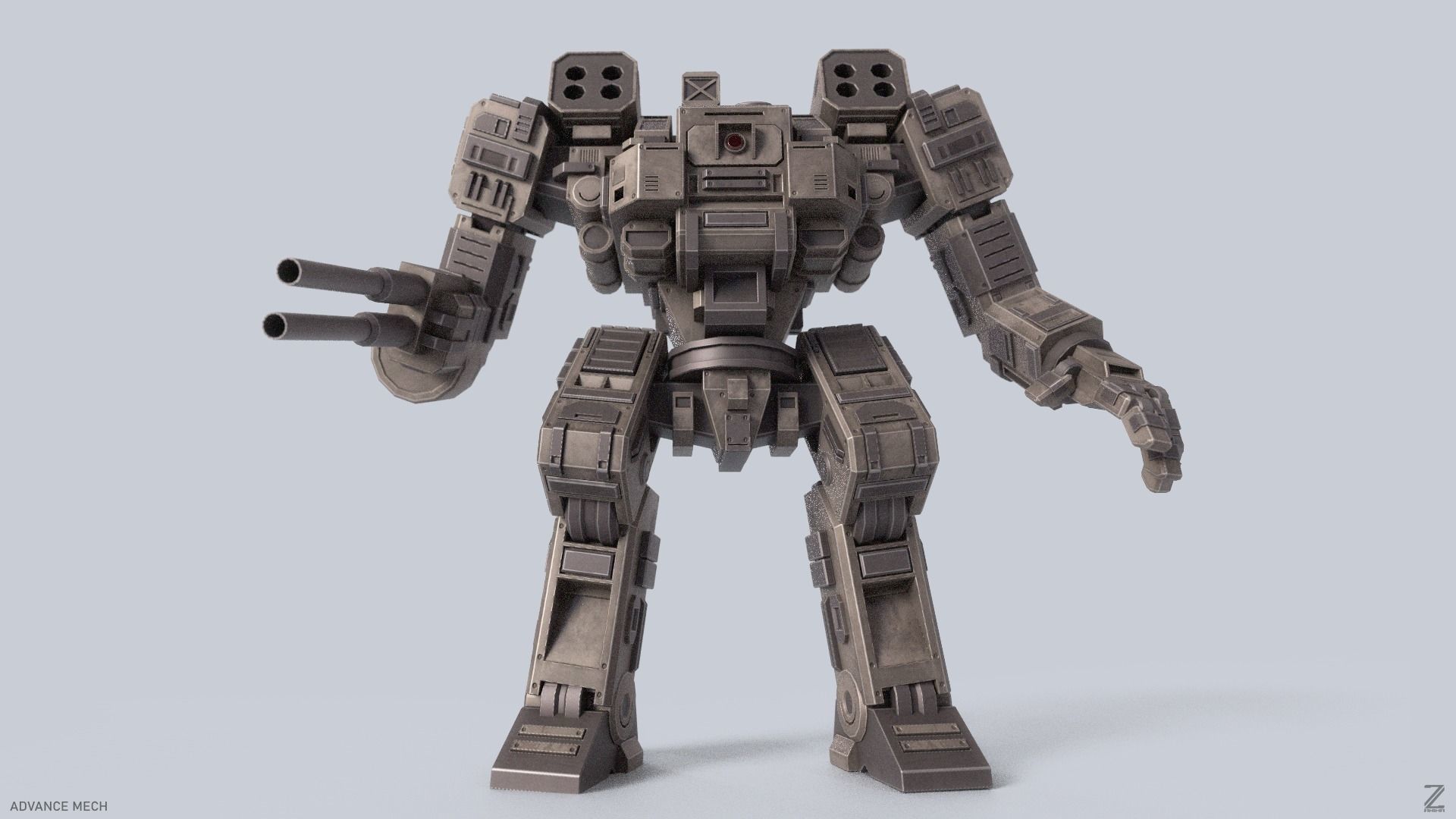 Advance Mech Low-poly 3D model_8