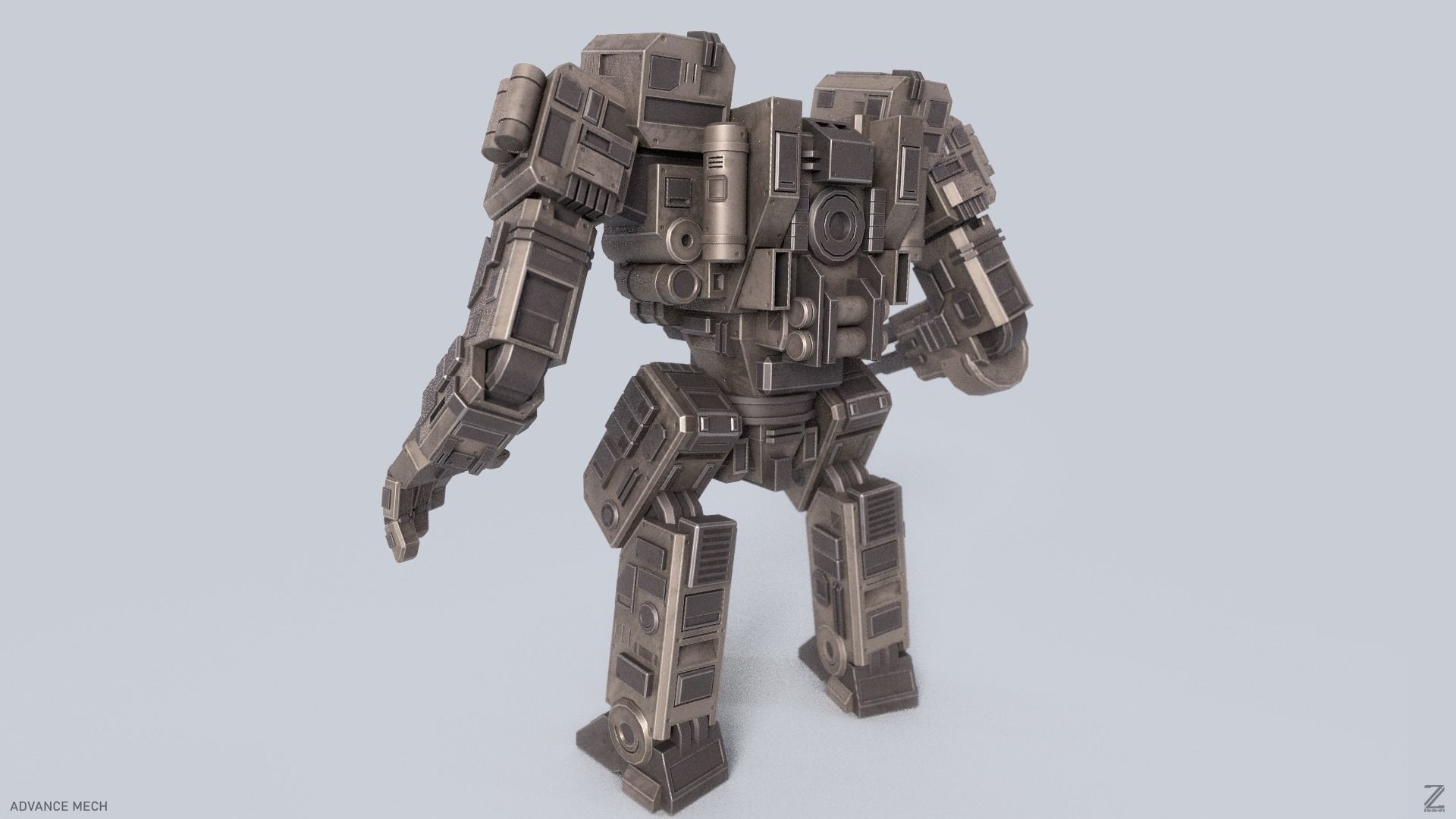 Advance Mech Low-poly 3D model_5
