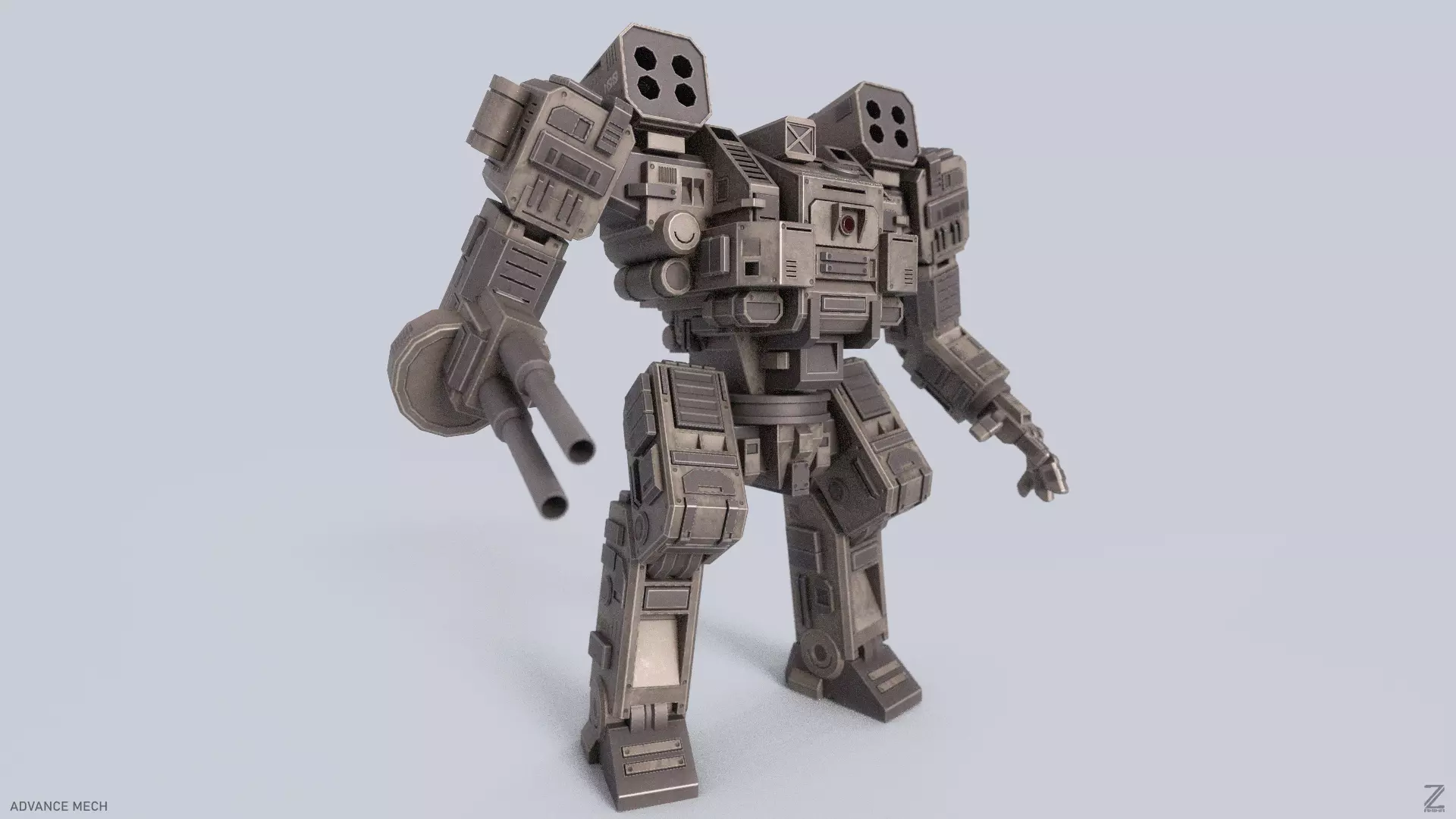 Advance Mech Low-poly 3D model_0
