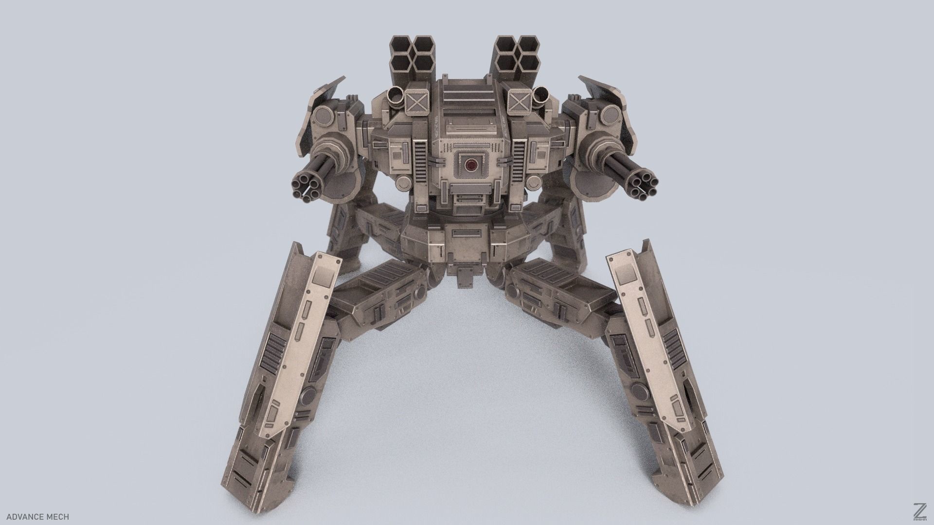 Advance Mech Low-poly 3D model_4