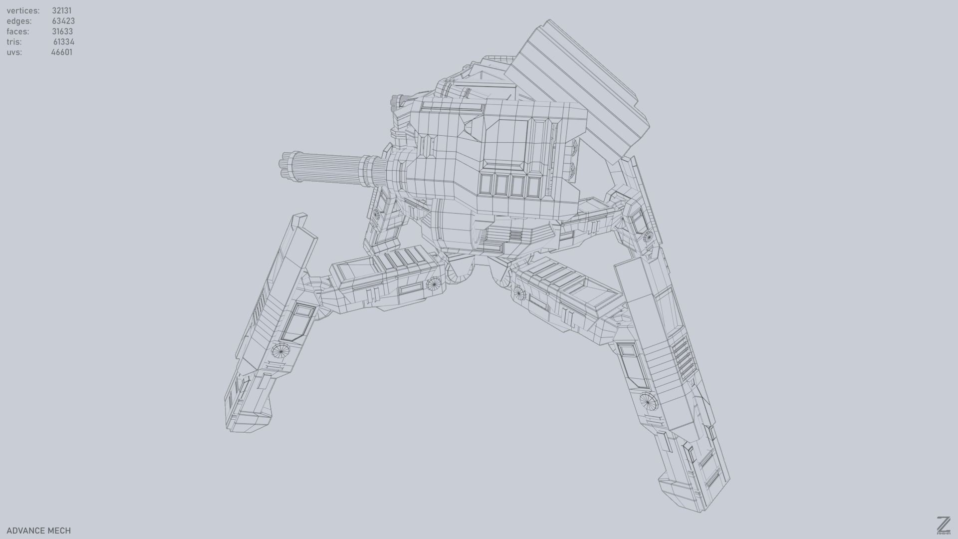 Advance Mech Low-poly 3D model_11