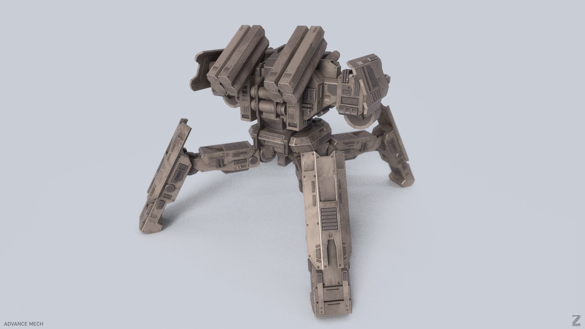 Advance Mech Low-poly 3D model_7