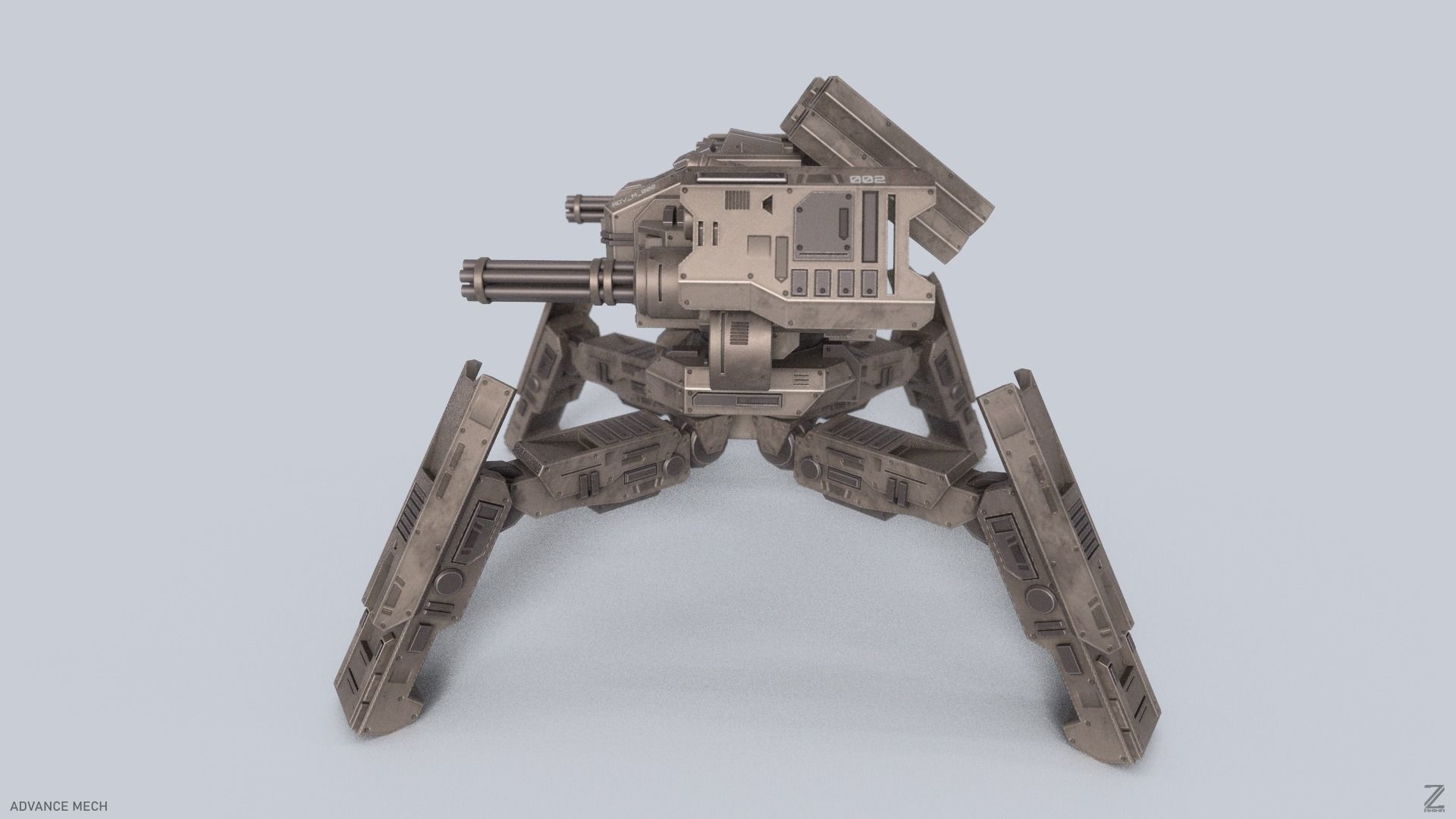 Advance Mech Low-poly 3D model_5