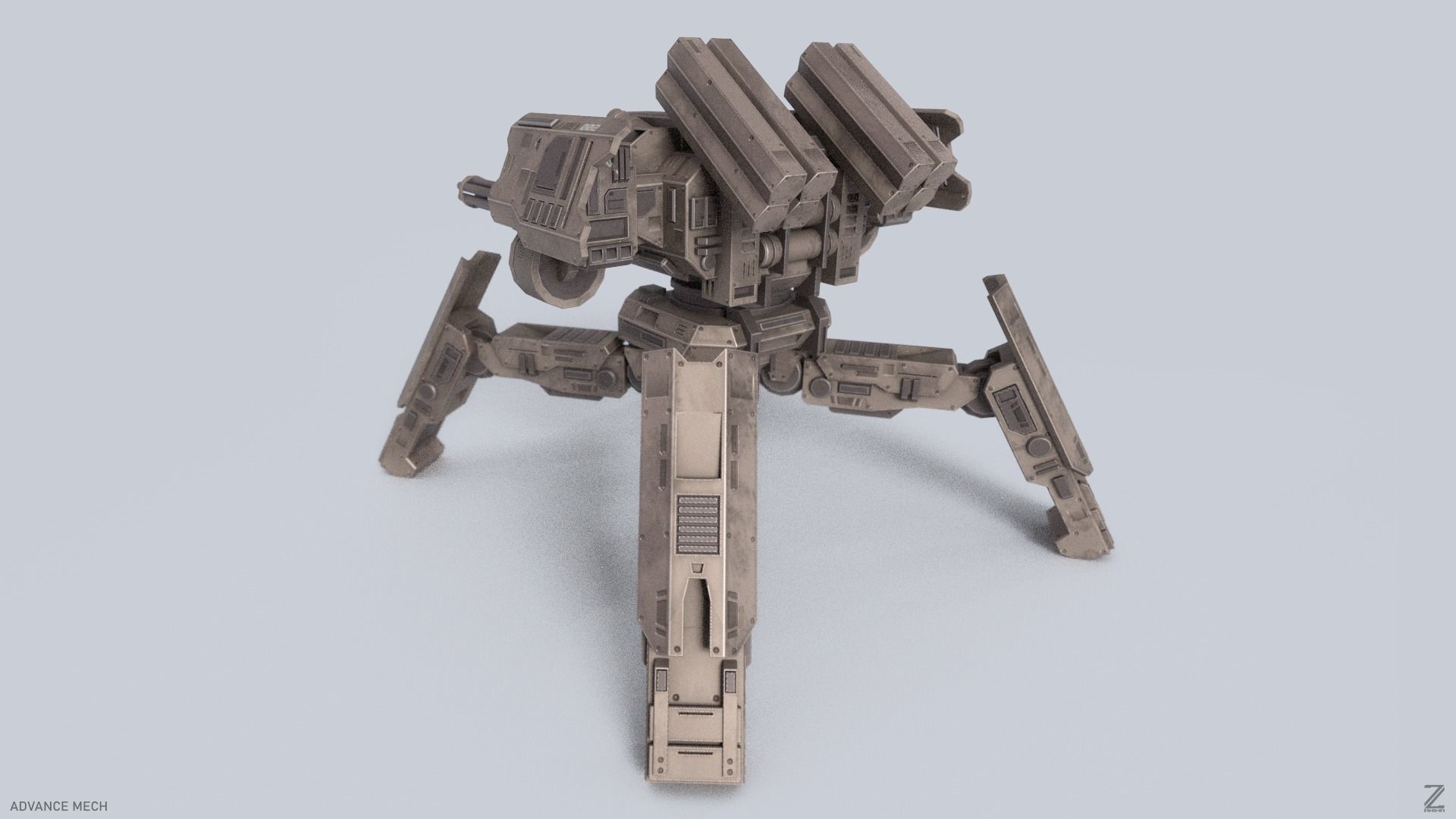 Advance Mech Low-poly 3D model_6