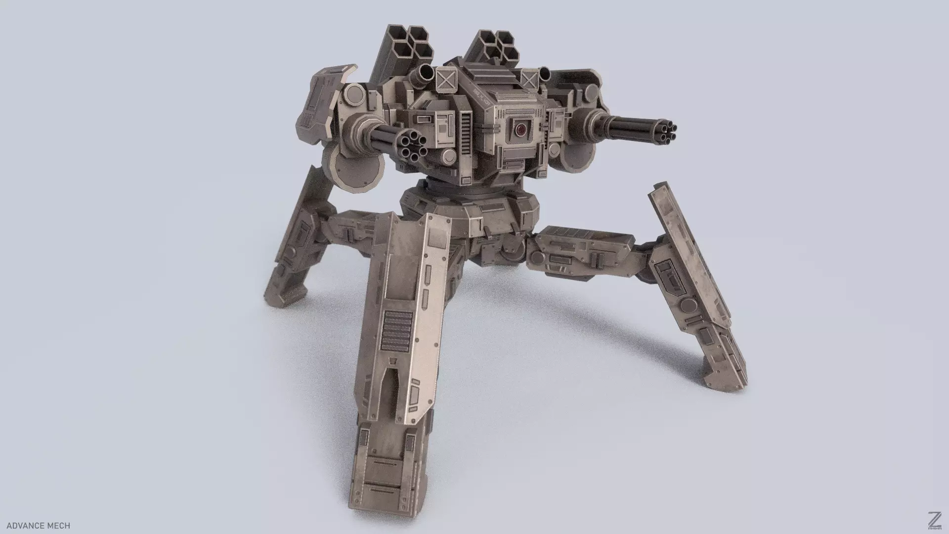 Advance Mech Low-poly 3D model_0
