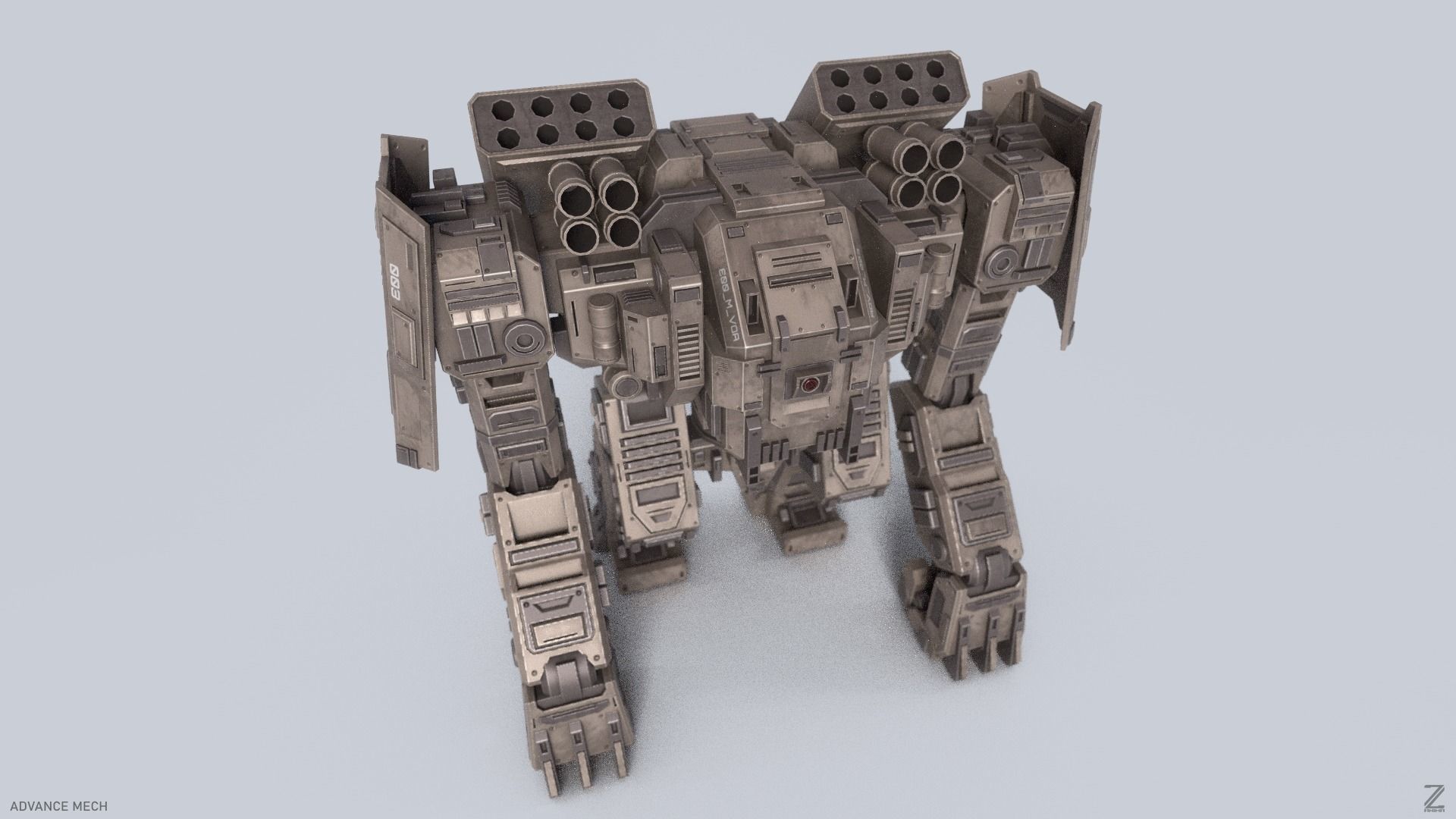 Advance Mech Low-poly 3D model_8