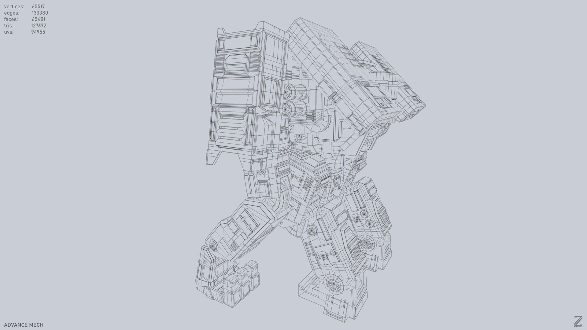Advance Mech Low-poly 3D model_12