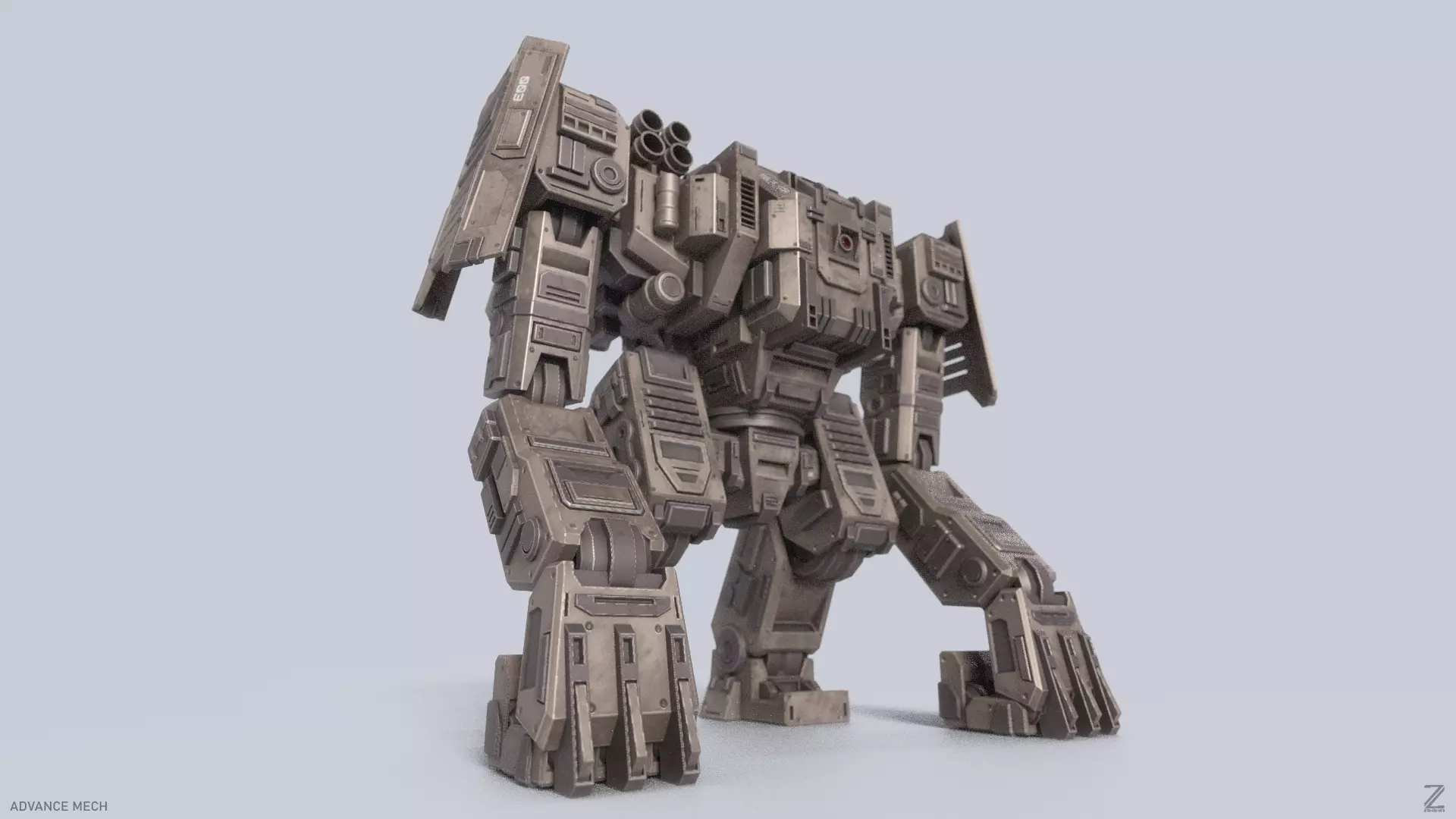 Advance Mech Low-poly 3D model_0