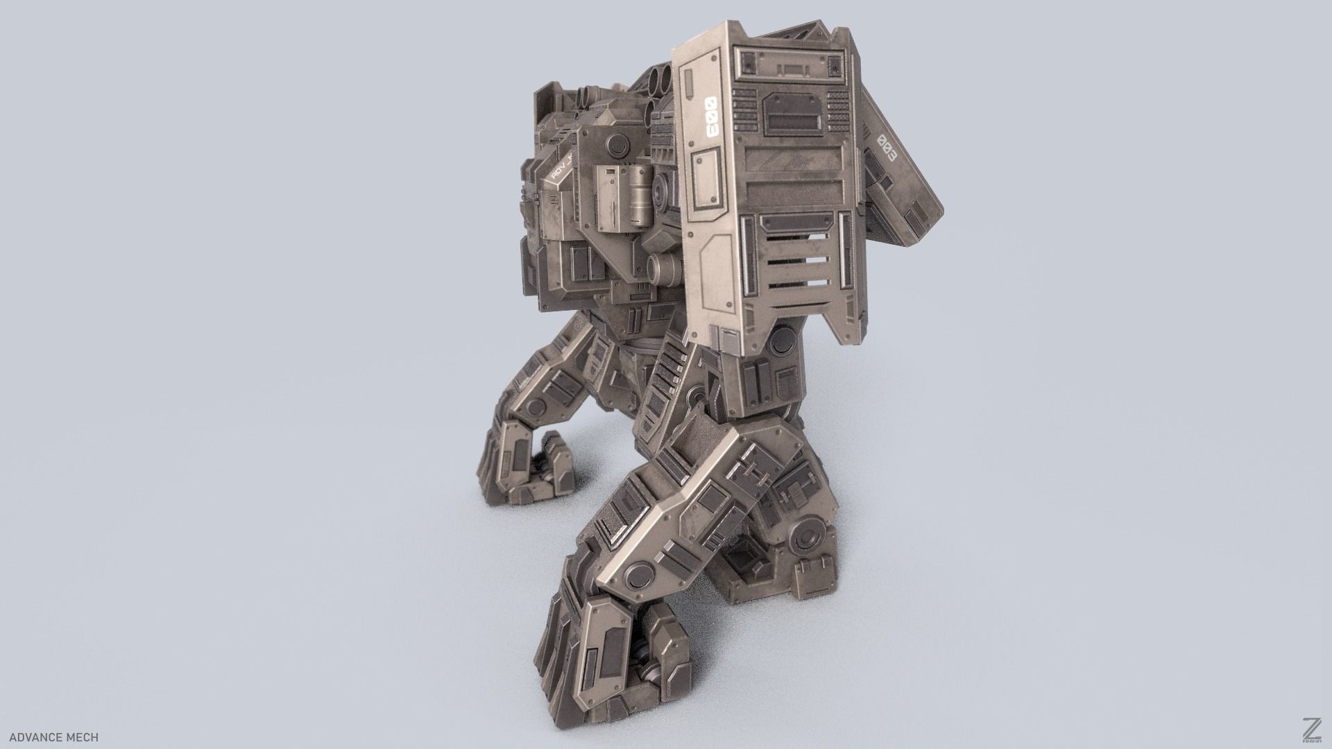 Advance Mech Low-poly 3D model_4