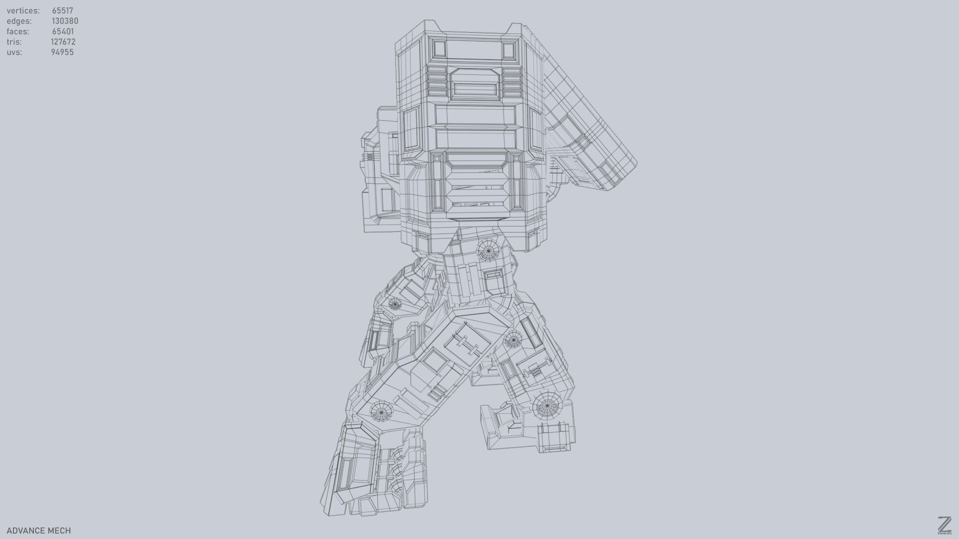 Advance Mech Low-poly 3D model_11