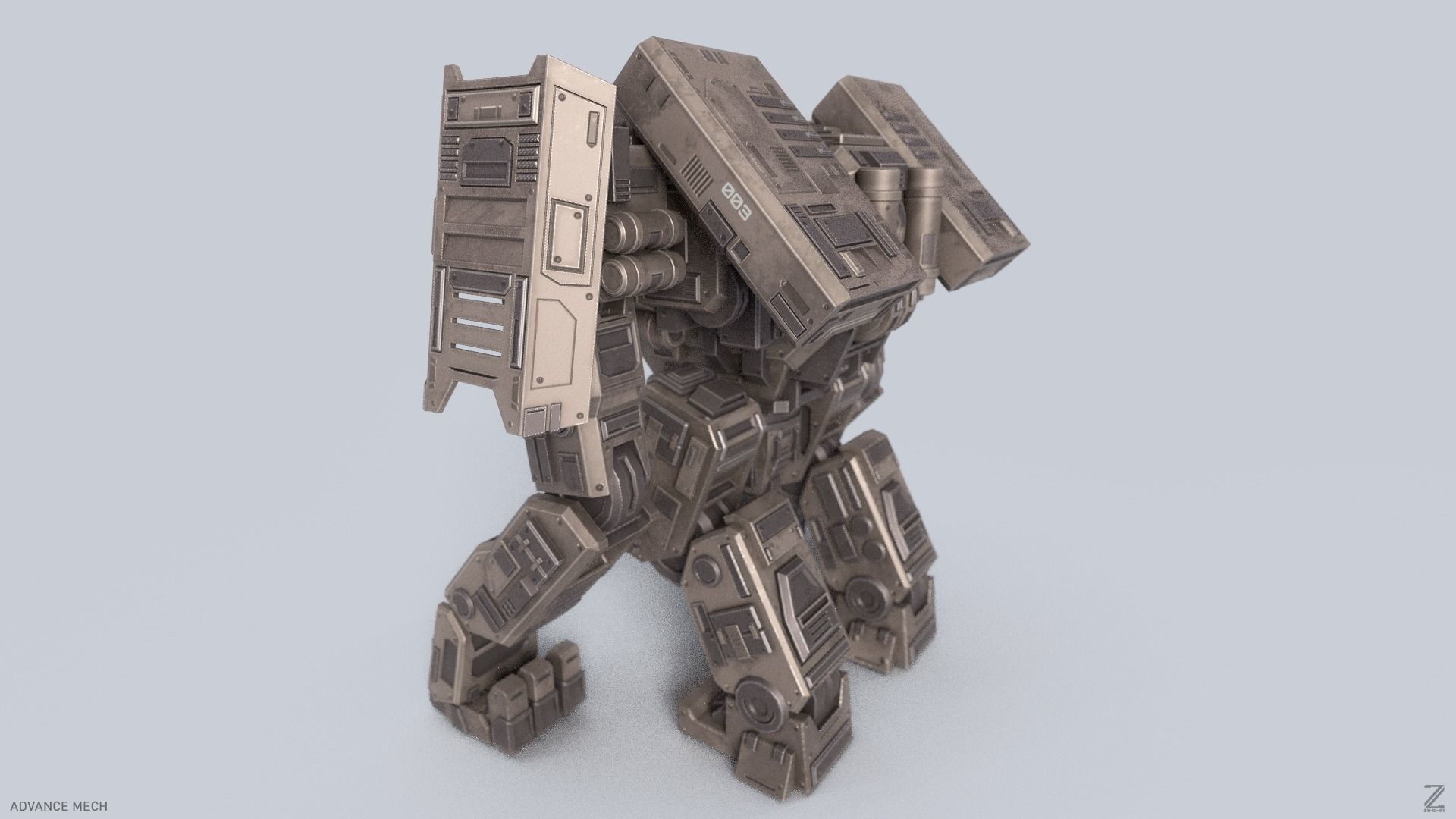 Advance Mech Low-poly 3D model_5