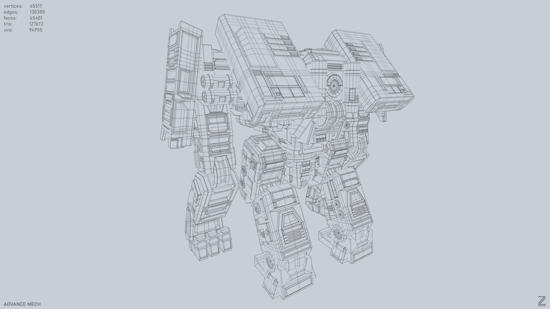 Advance Mech Low-poly 3D model_13