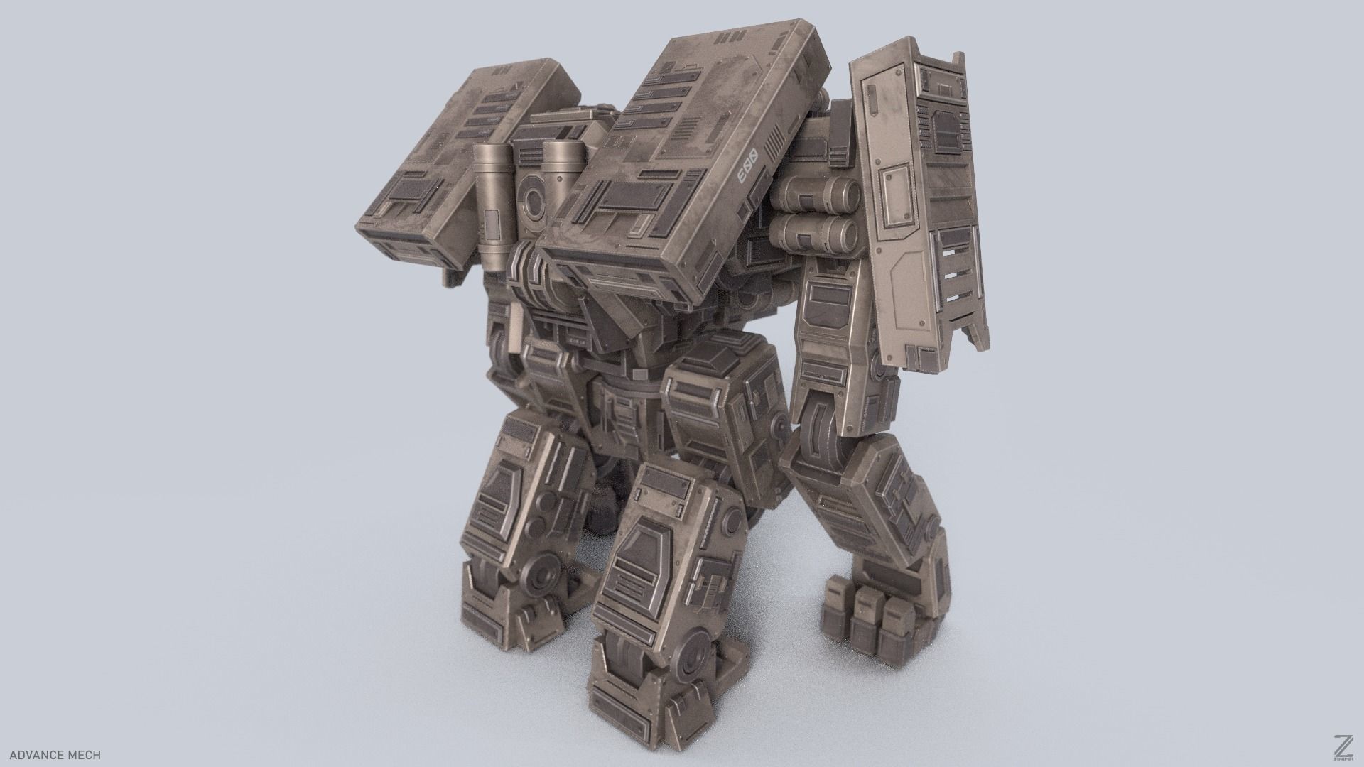 Advance Mech Low-poly 3D model_7