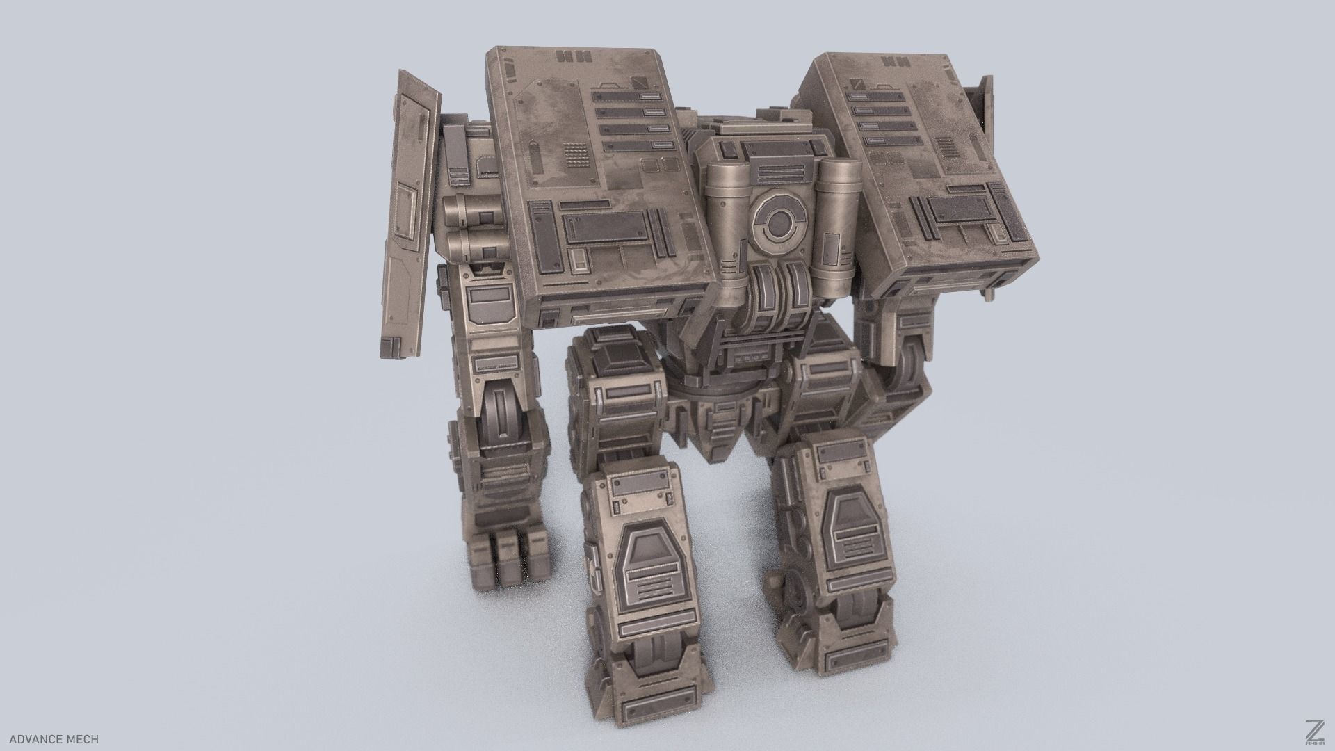 Advance Mech Low-poly 3D model_6