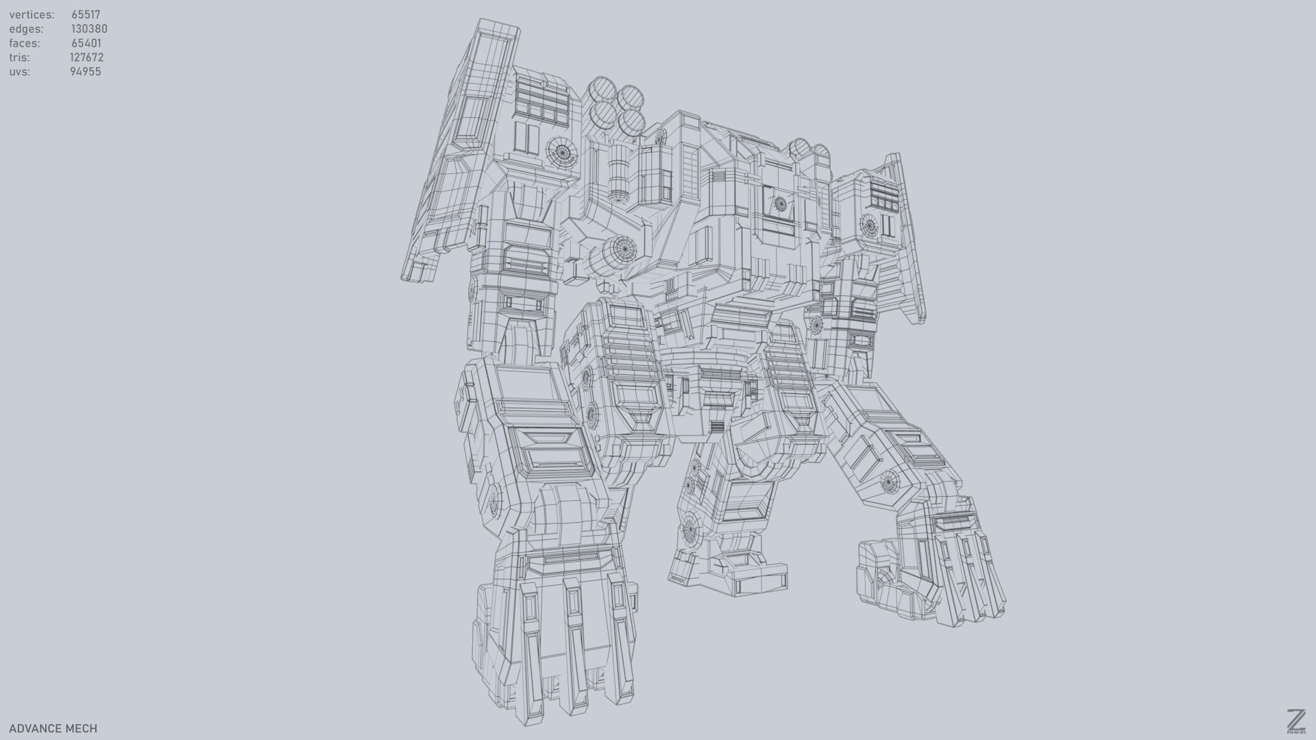 Advance Mech Low-poly 3D model_15