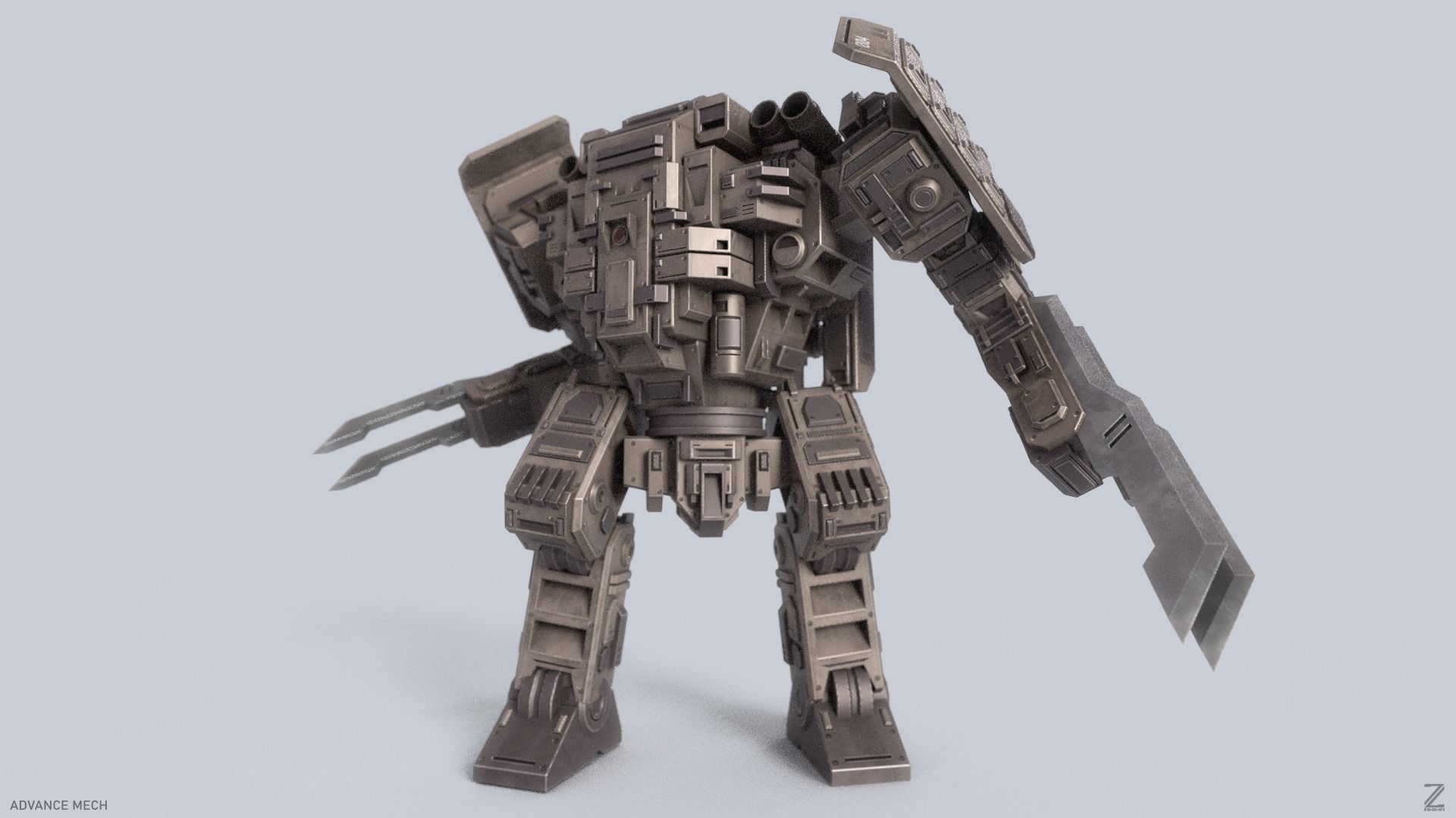 Advance Mech Low-poly 3D model_7