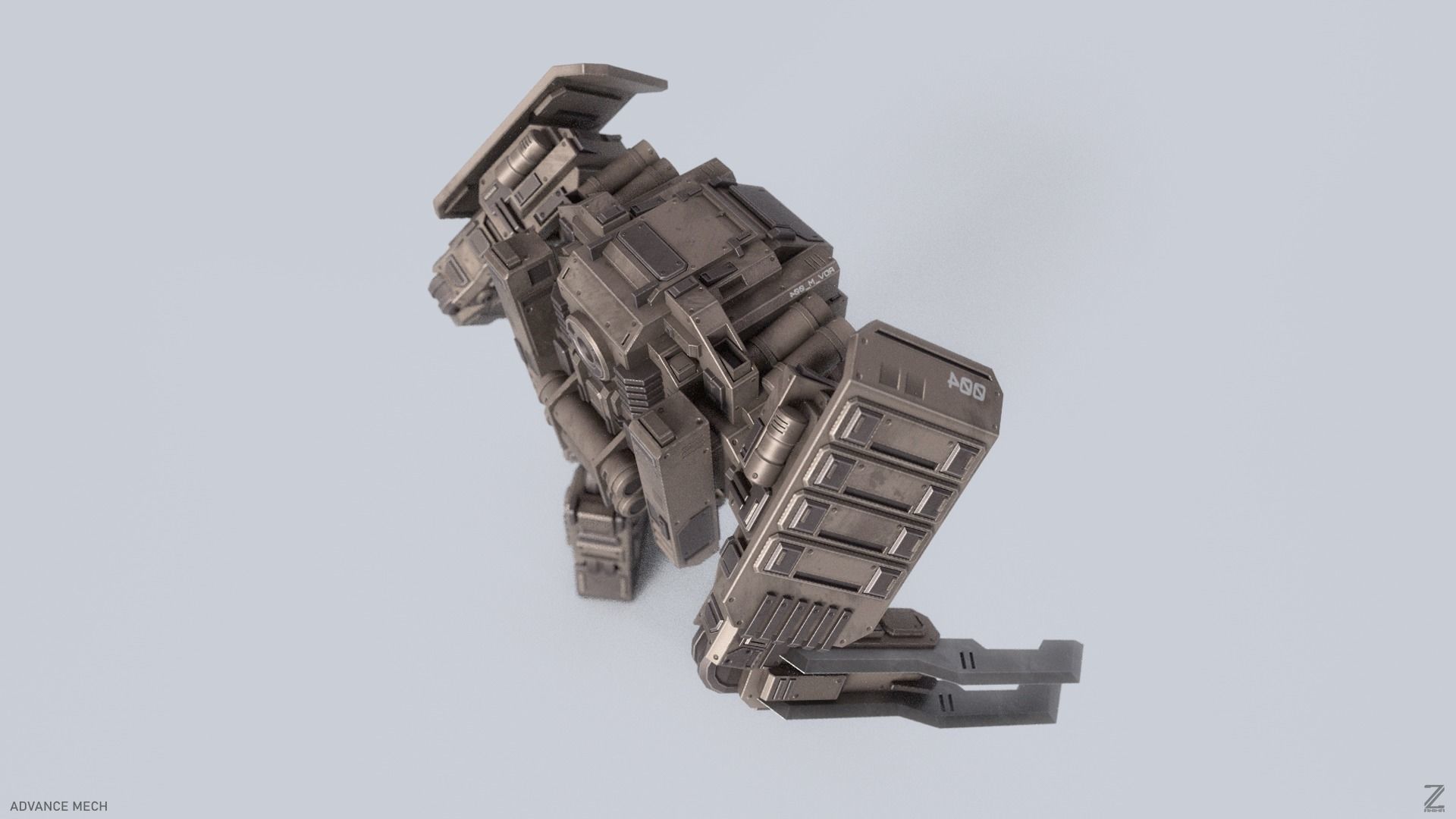 Advance Mech Low-poly 3D model_8