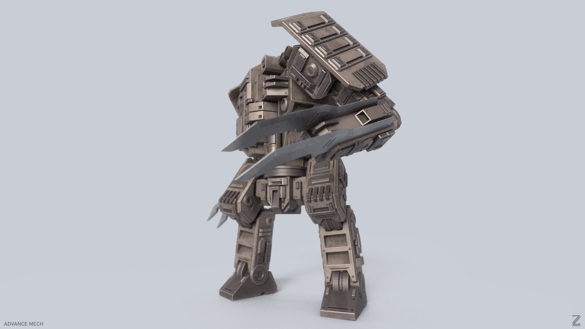 Advance Mech Low-poly 3D model_5